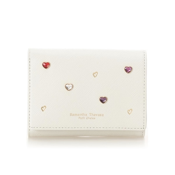 ハートストーン 折財布(ホワイト)｜ サマンサタバサ プチチョイス
