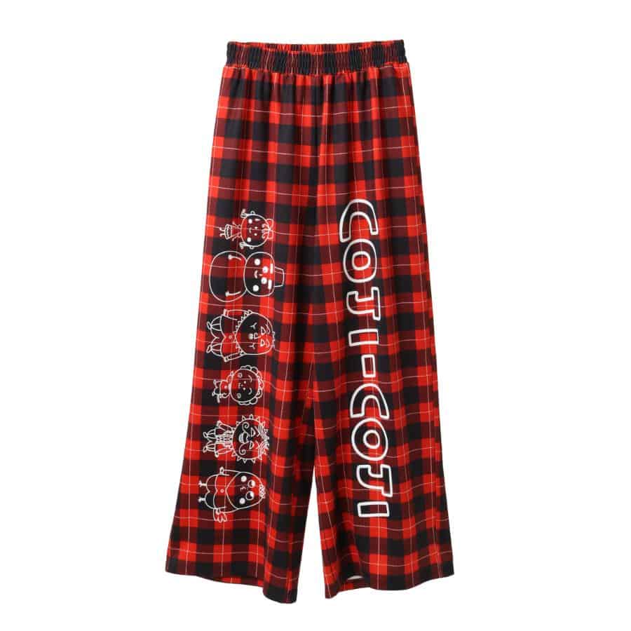 コジコジと仲間たち TRACK PANTS RED CHECK F