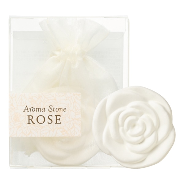 アロマストーン ローズ（サシェ付き） ホワイト 本体：W43×D47×H9mm