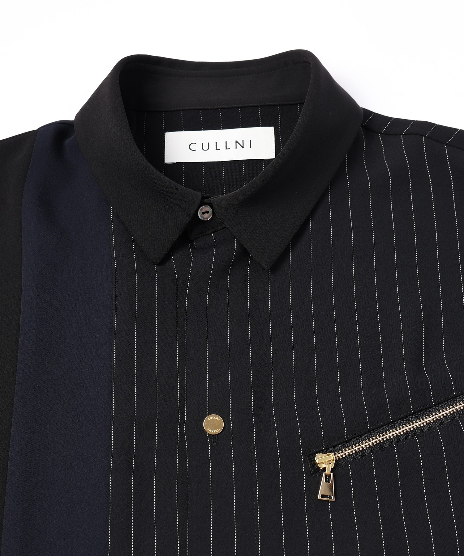 CULLNI Double Satin Bi Color Zip Shirt