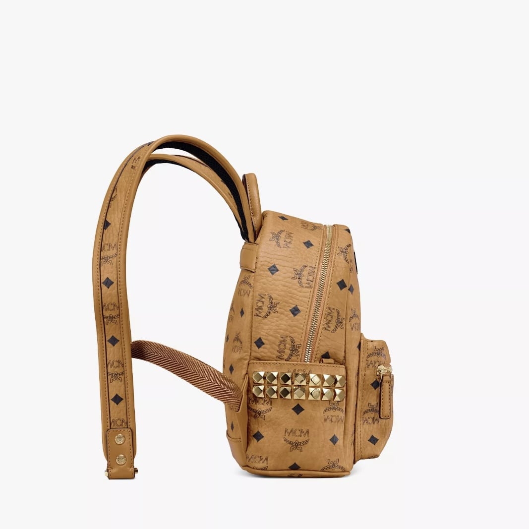 MCM Stark Side Studs Backpack Mini Cognac Mini