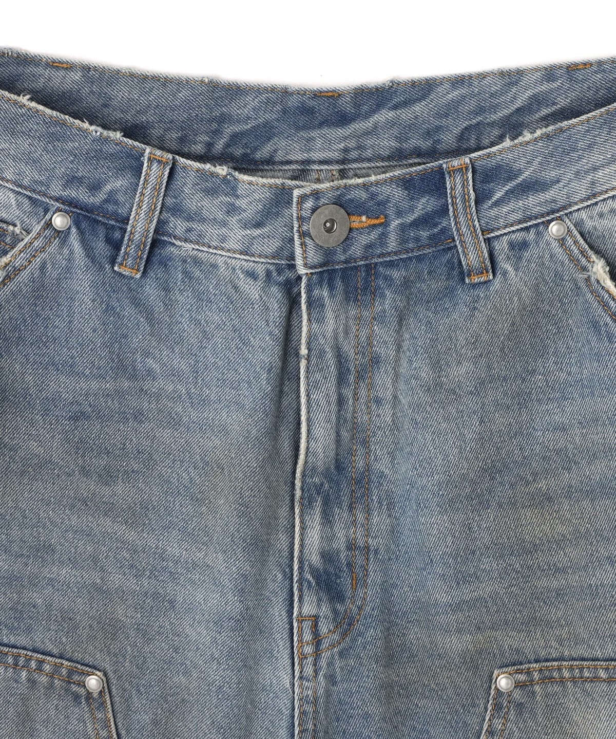 WHITELAND 25ss "Denim Double Knee Short Pants"" Blue One Size