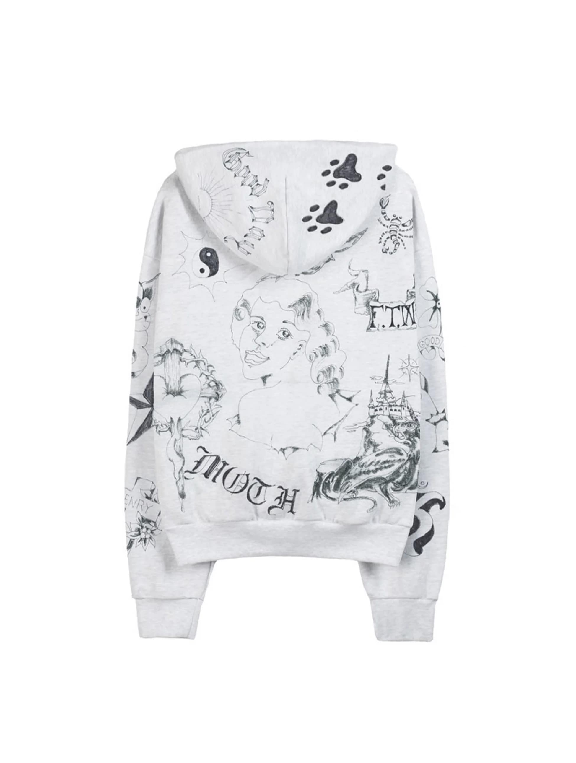 Basketcase 25ss "Sailor Zip Hoodie" Gray L