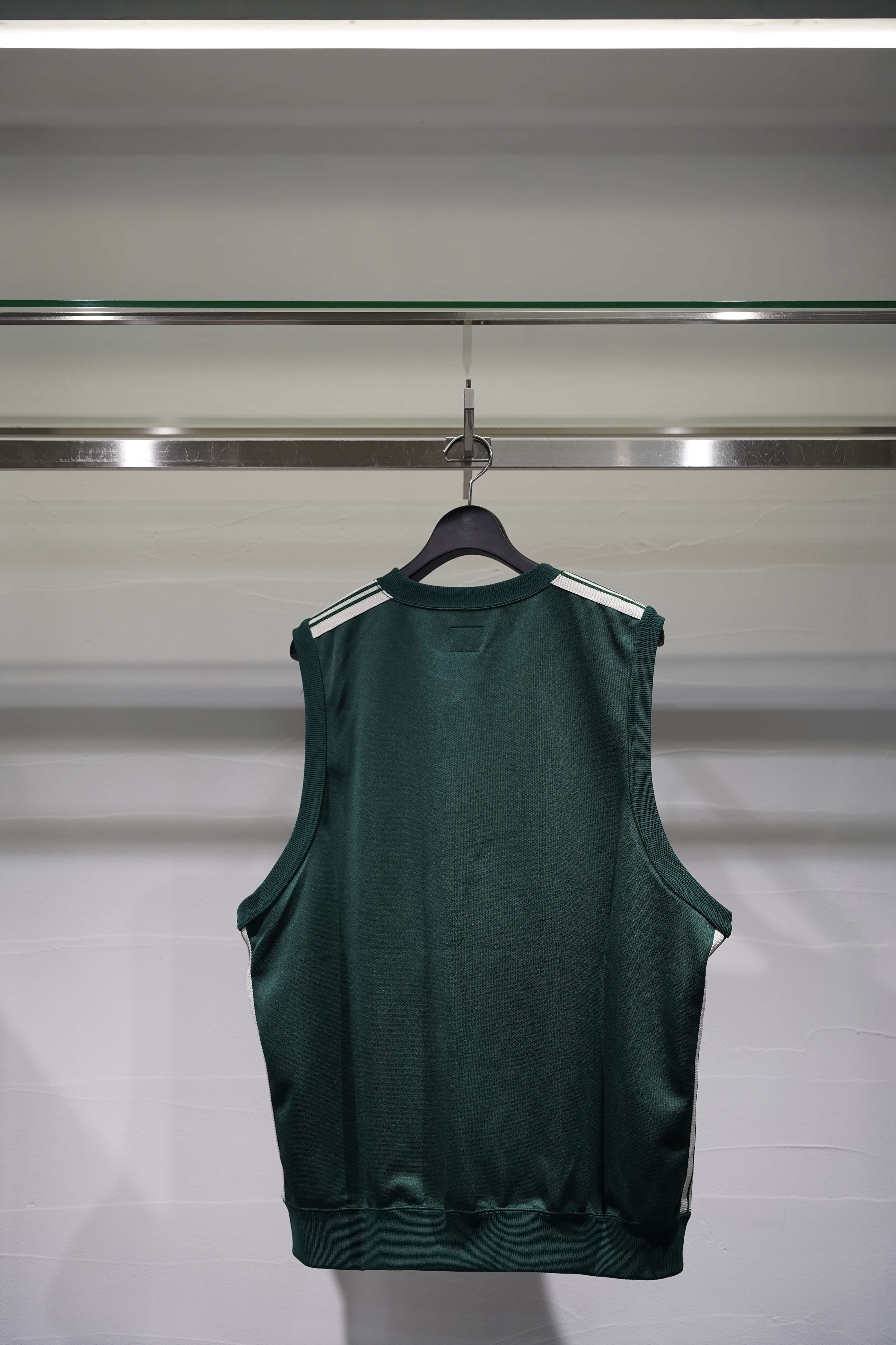 Needles 25ss "Exclusive Sleeveless Track Crew Neck - Poly Smooth" Green Off White Green Off White S