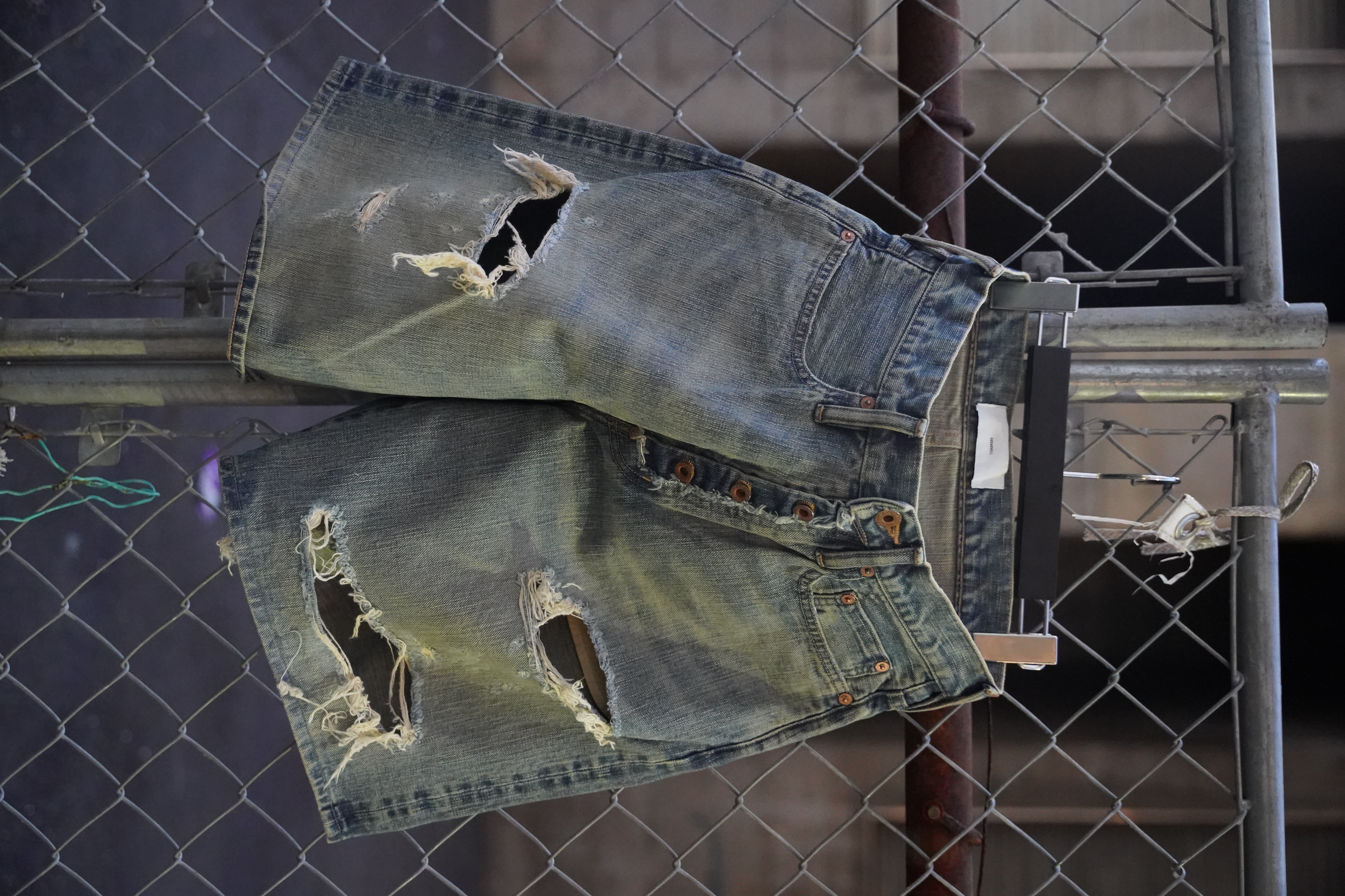 SUGARHILL 25ss "Damaged Modern Denim Pants Shorts" Faded Indigo 30