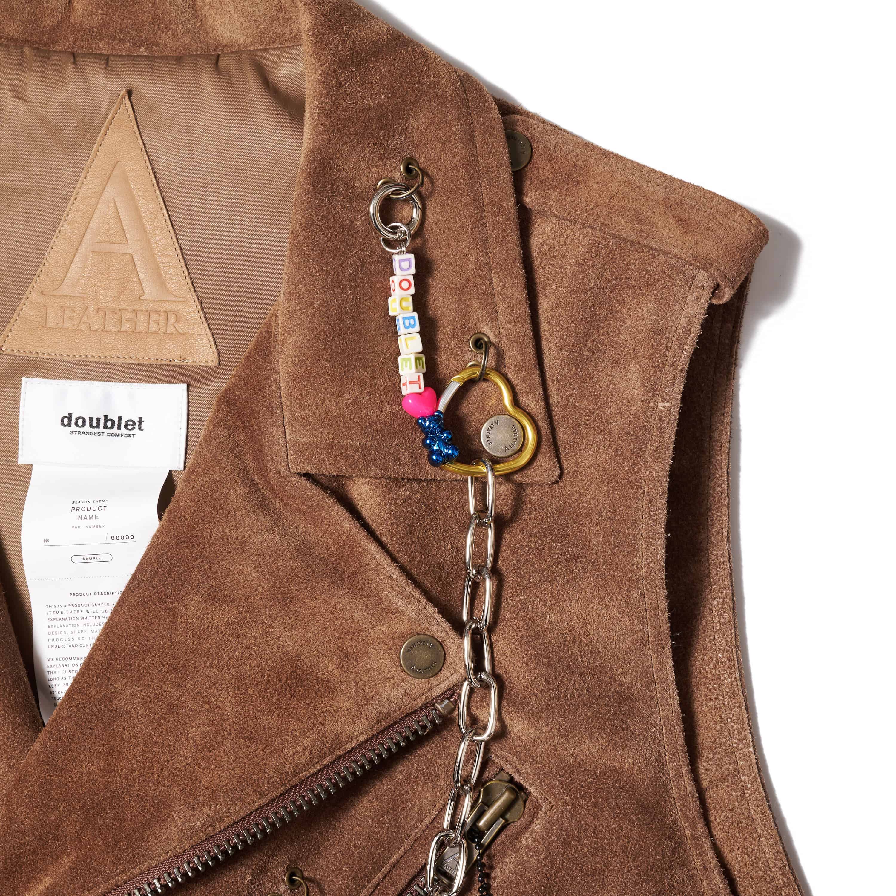 doublet 25aw "KEY CHAIN DECORATED LEATHER VEST" Camel Camel M