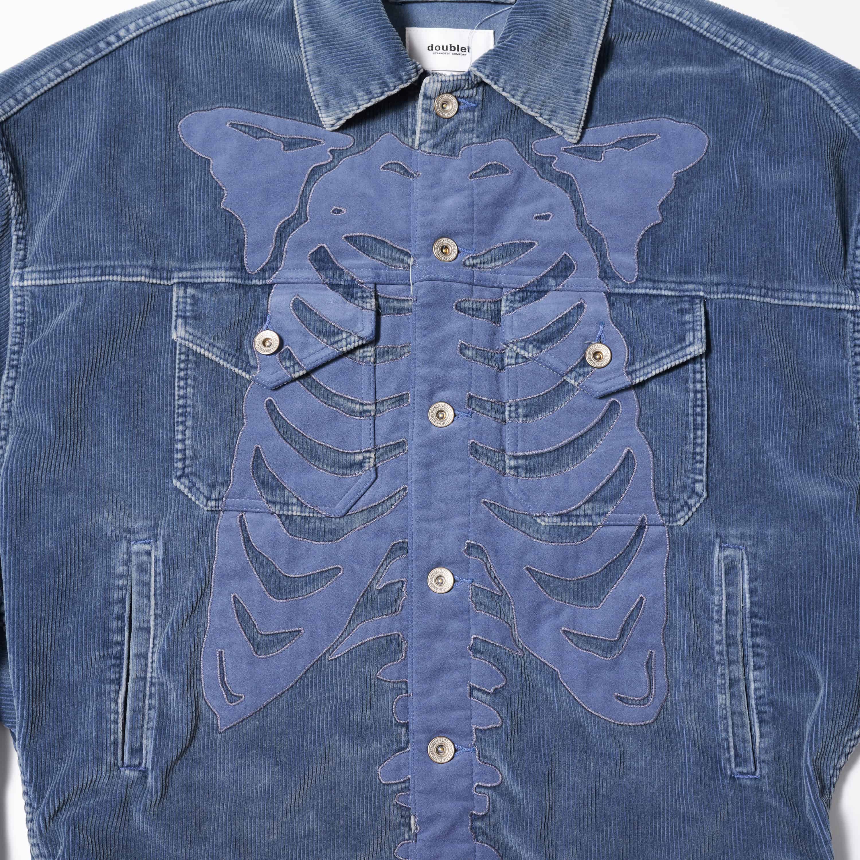 doublet 25aw "BONE APPLIQUE CORDUROY JACKET" Blue Blue M