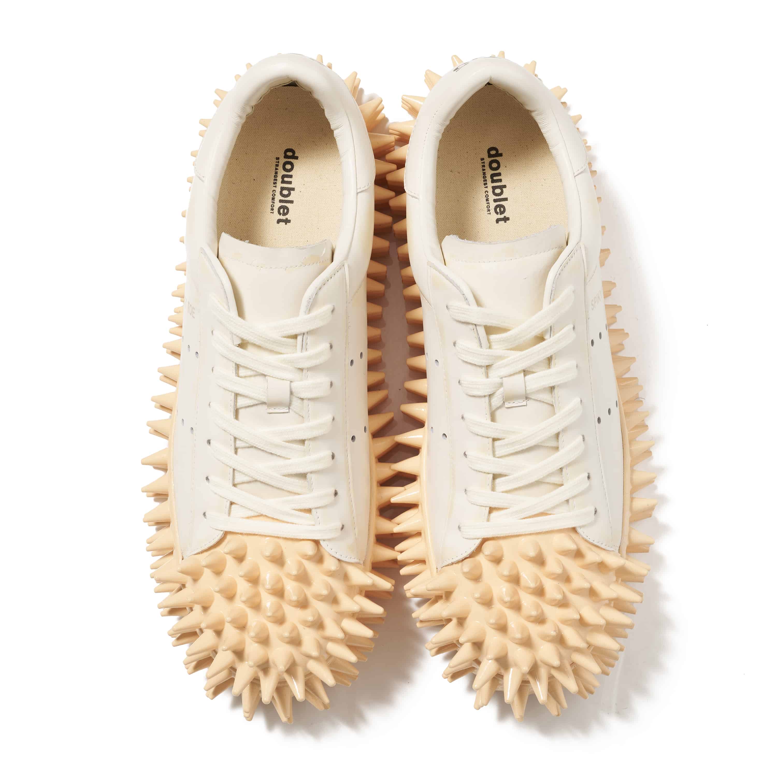 doublet 25aw "SPIKY LEATHER SNEAKER" White White 25H