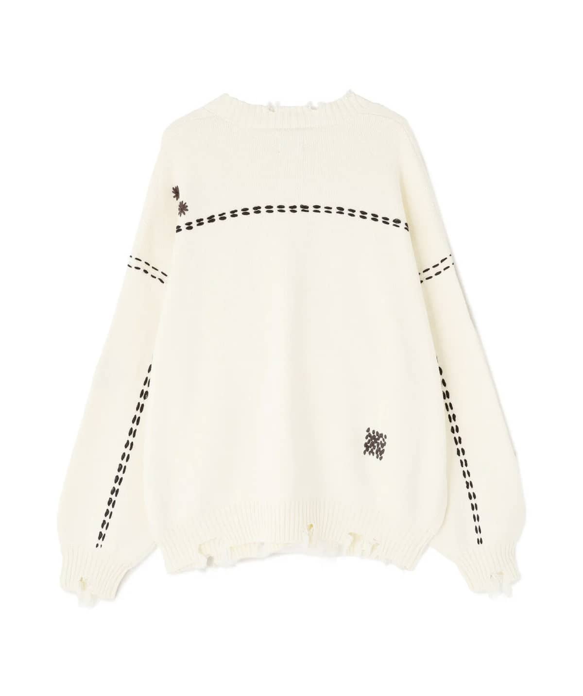 Danke Schon 25aw "Hand Stitch Knit Cardigan" White White S