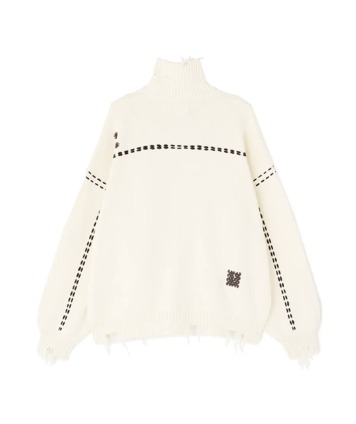 Danke Schon 25aw "Hand Stitch Knit Drivers" White White S