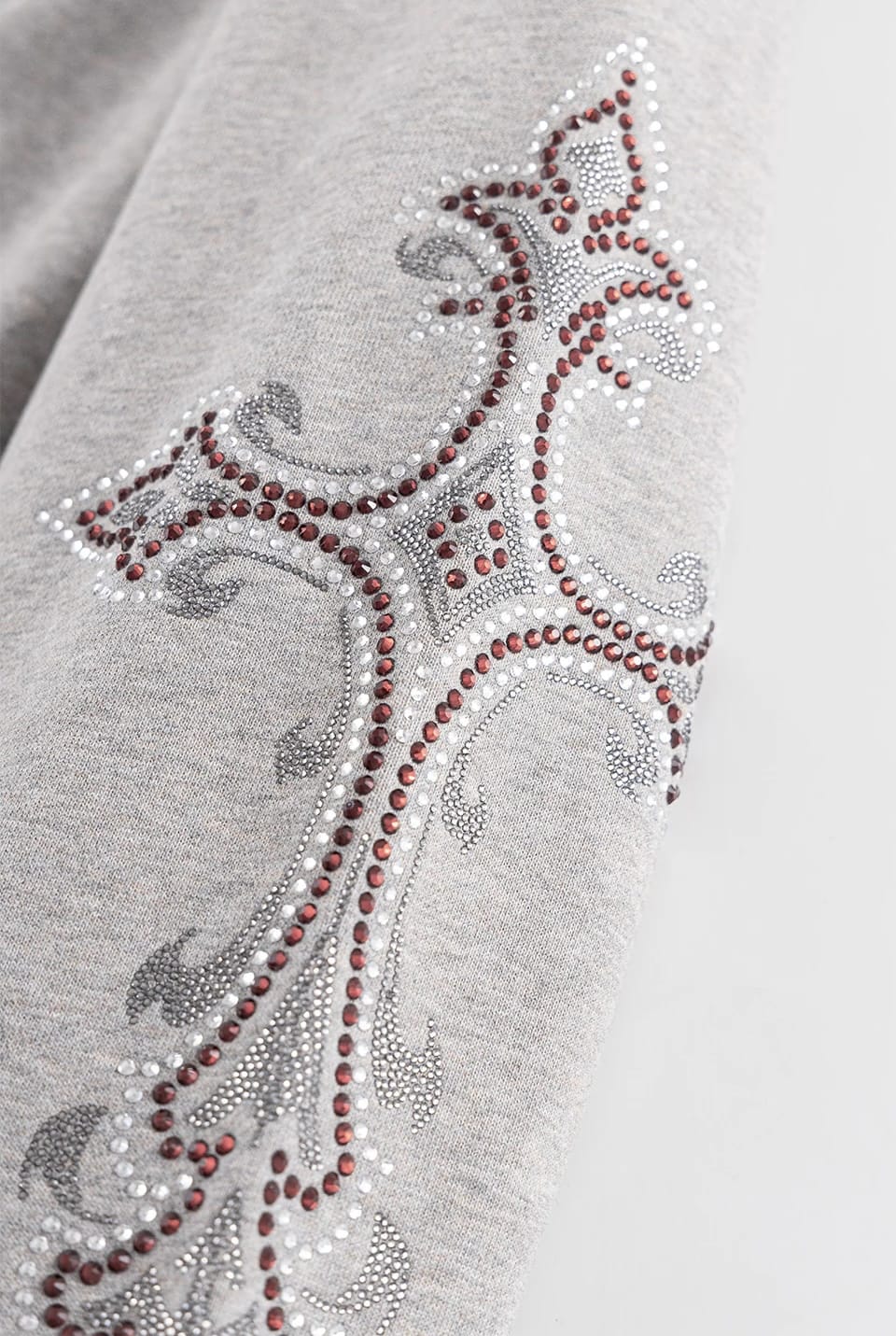 SUPPLIER 25aw "Rhinestone Cross Sleeve Zip Hoodie" Gray Gray M