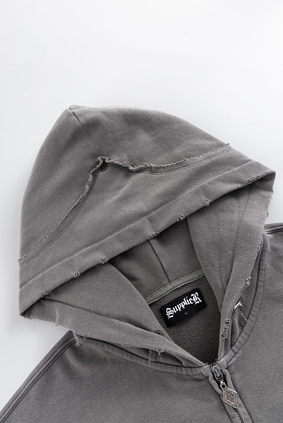 SUPPLIER 25aw "Switching Pierced Zip Hoodie V2" Gray Gray M