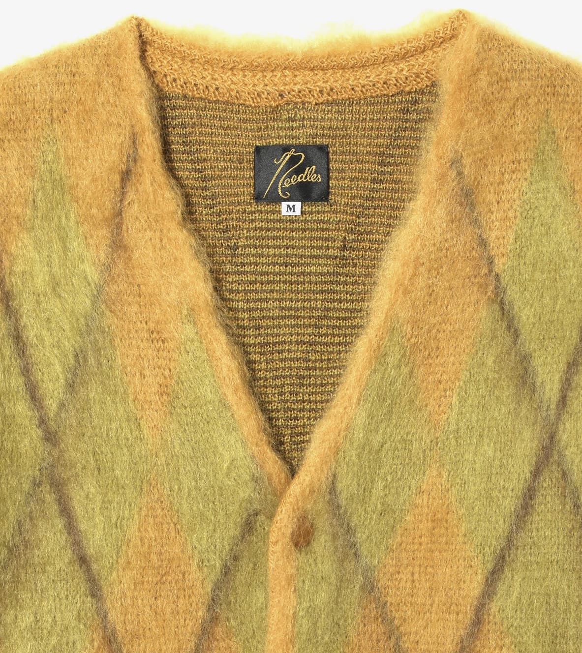 Needles 25aw "Mohair Cardigan - Argyle" Mustard S