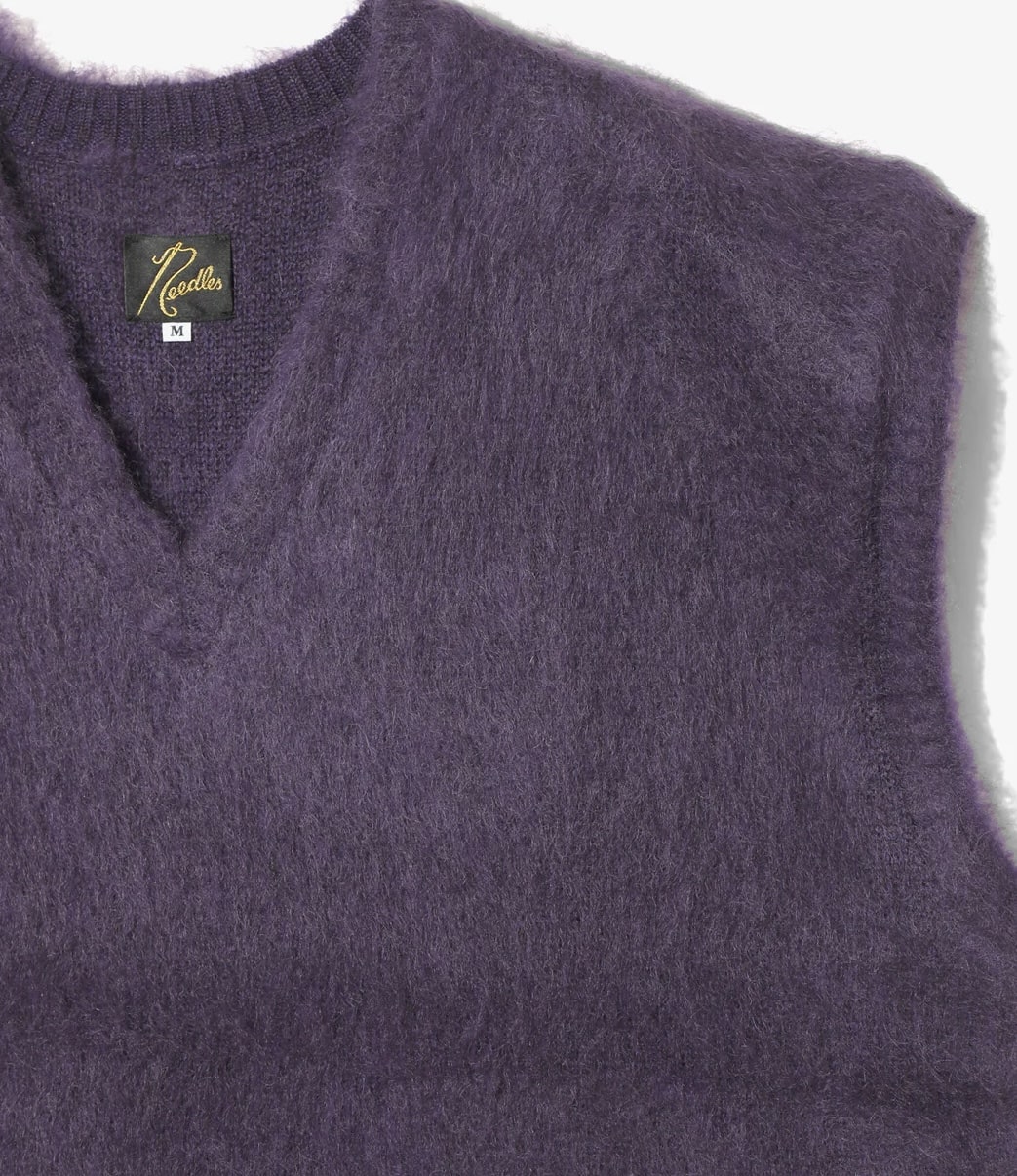 Needles 25aw "Mohair Knit Vest - Solid" Purple Purple S
