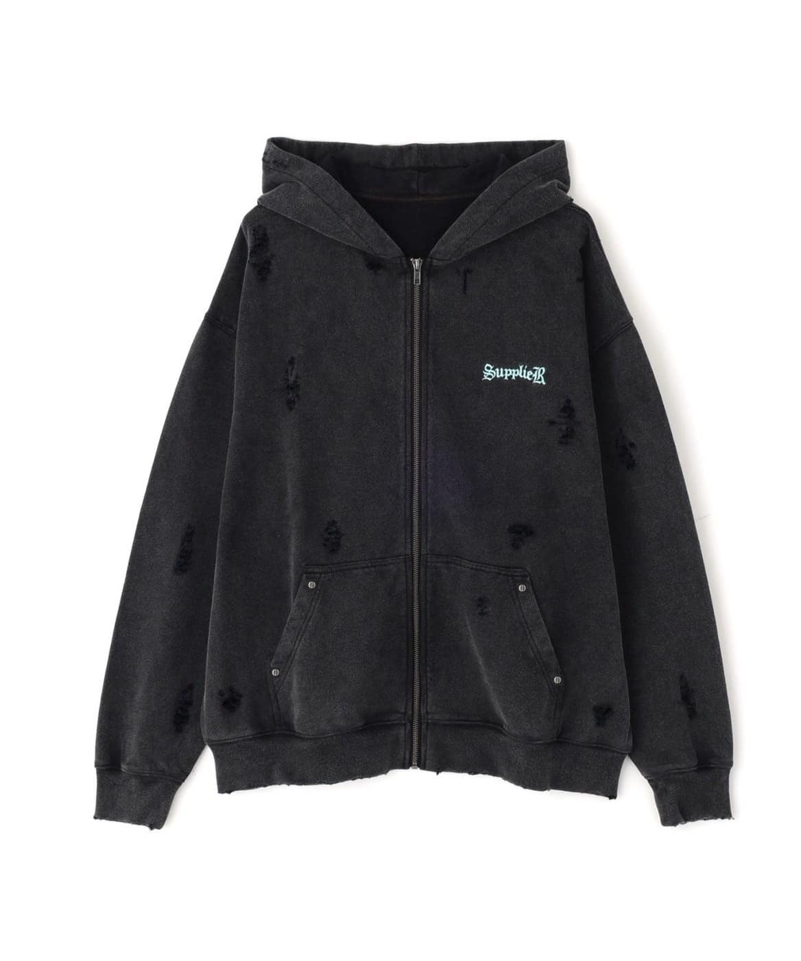 SUPPLIER 25aw "Exclusive Damage Cross Hoodie" Blue Blue M