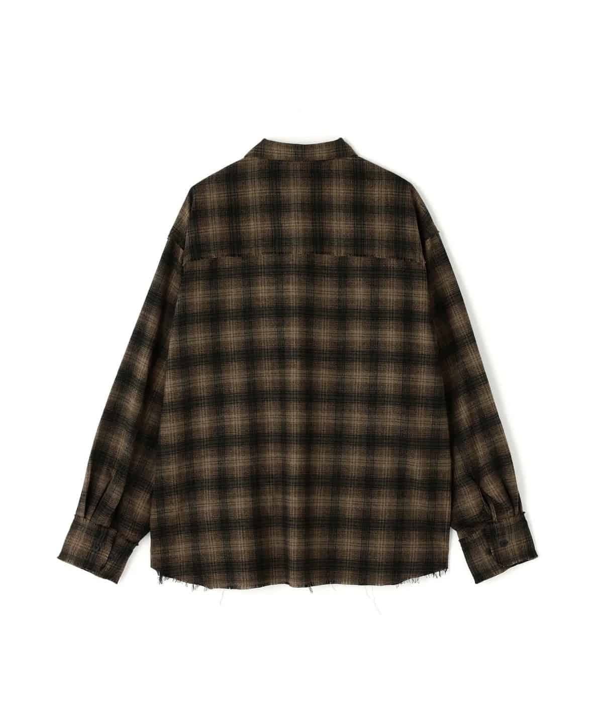 Danke Schon 25aw "Cutoff Check Shirts" Brown Brown M