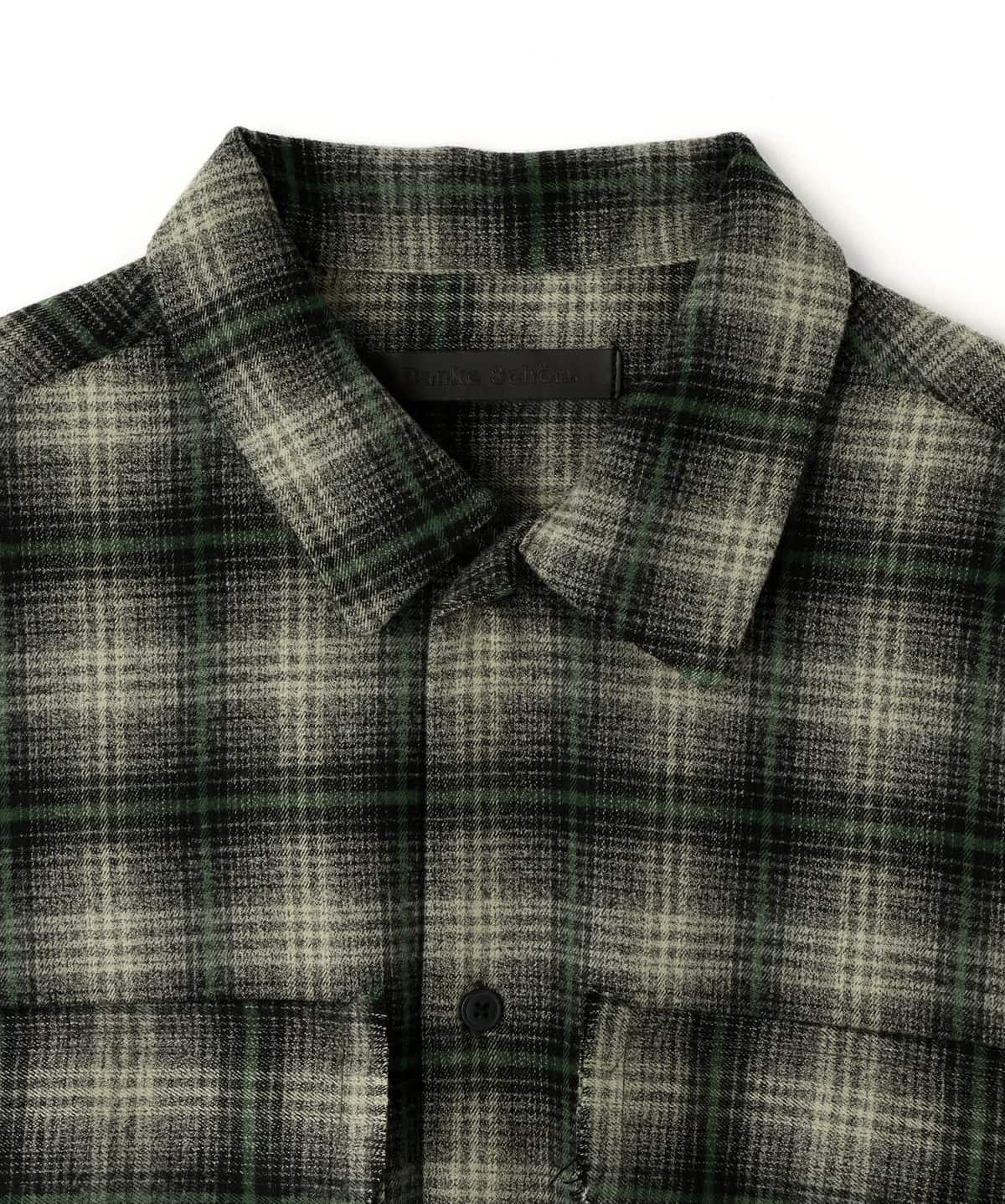 Danke Schon 25aw "Cutoff Check Shirts" Green Green M
