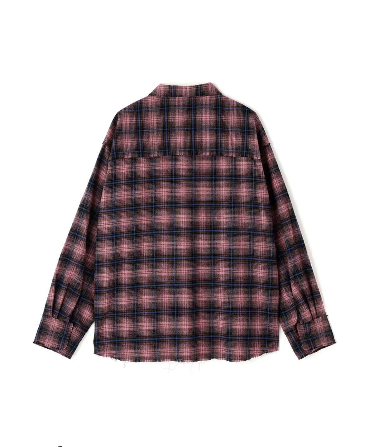 Danke Schon 25aw "Cutoff Check Shirts" Pink Pink M
