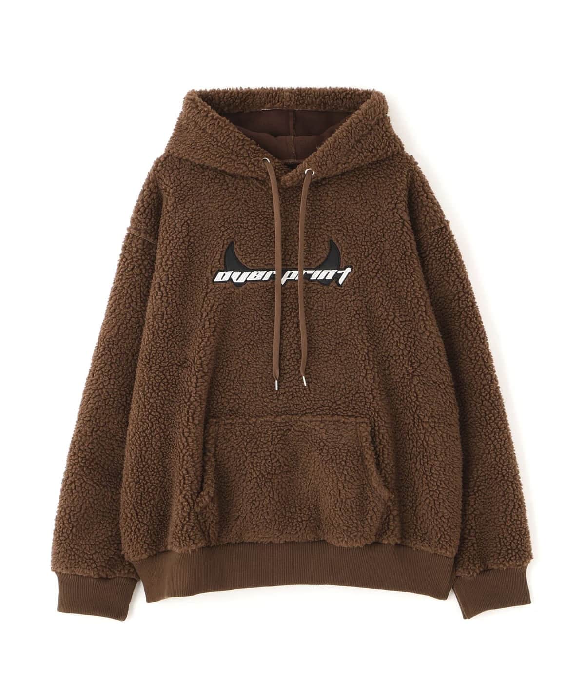 overprint 25aw "Exclusive SHOPPER Bonding Boa Hoodie" Brown Brown S
