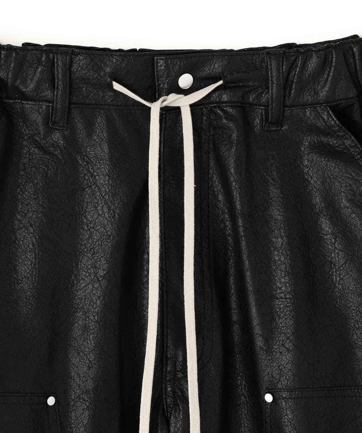 Danke Schon 25aw "PU Leaher Wknee Painter Pants" Black S(28)