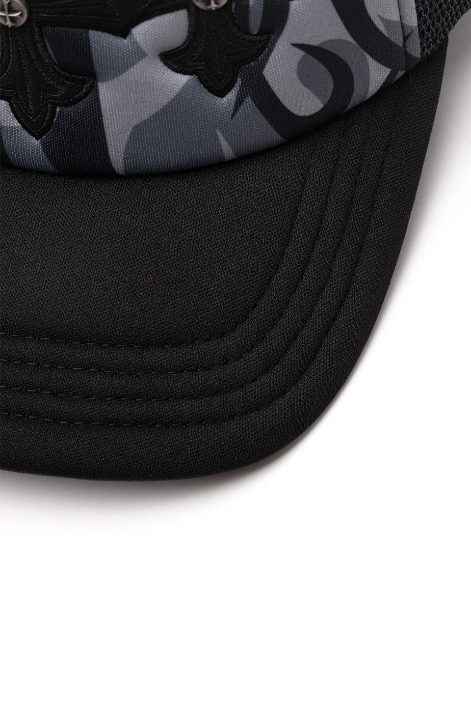 SUPPLIER 25aw "Tribal Camo Cross Leather Patch Mesh Cap" Black One Size