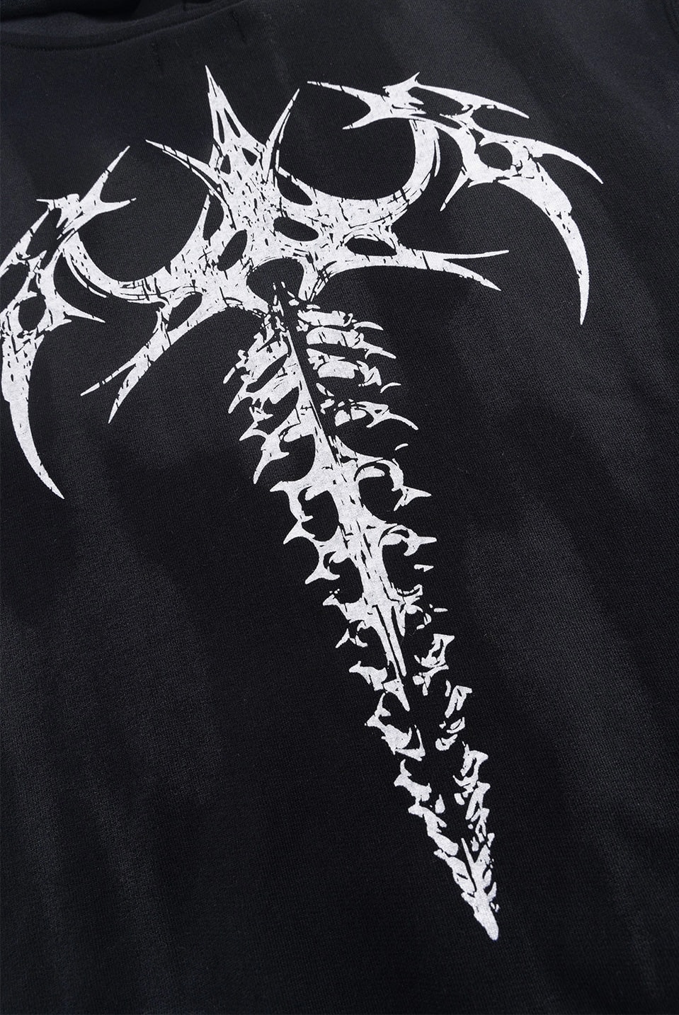 SUPPLIER 25aw "Tribal Bones Pierced Zip Hoodie" Black Black M