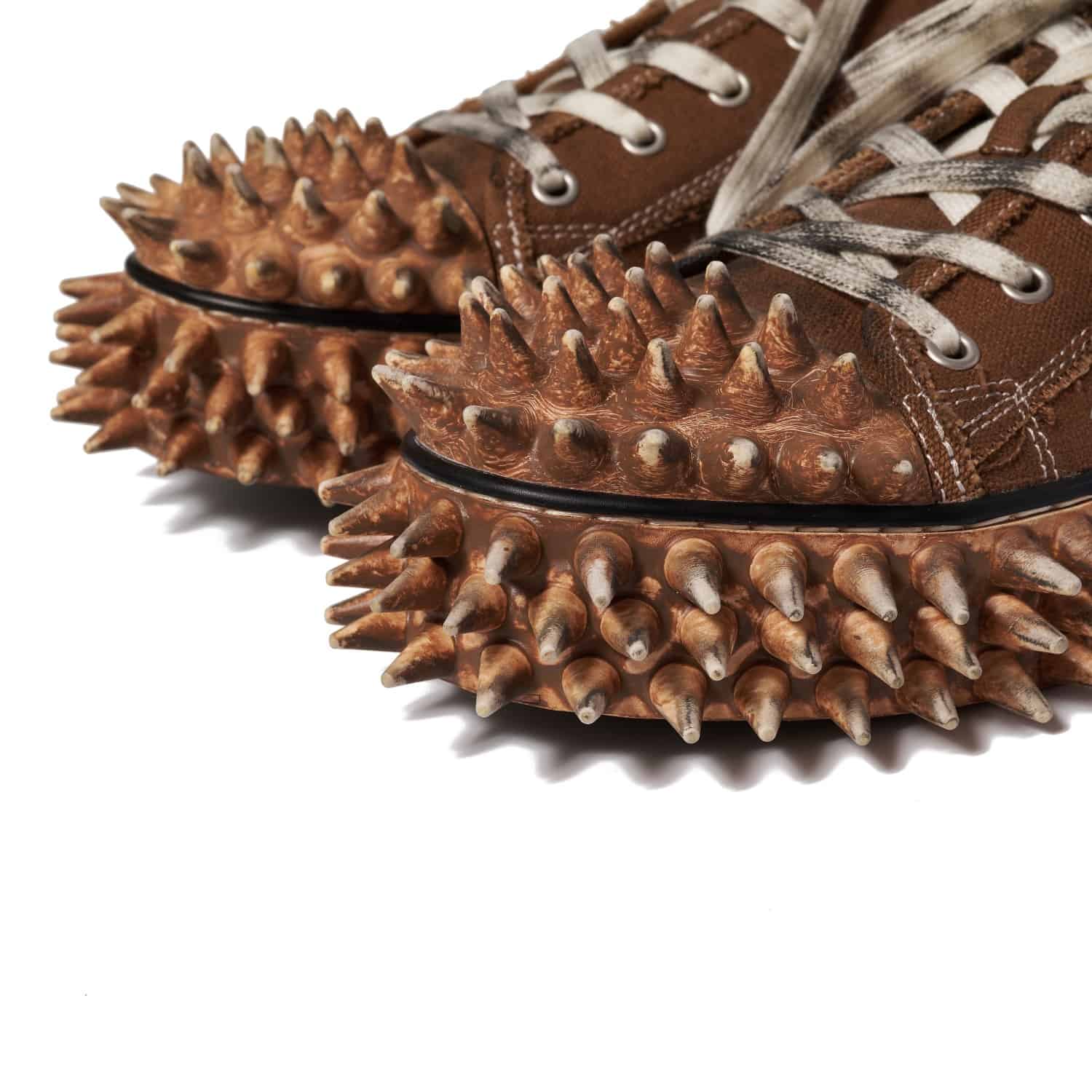 【先行予約 12月13日発売】doublet 26ss "DIRTY SPIKE TOE CAP CANVAS SNEAKER" Brown Brown 25H