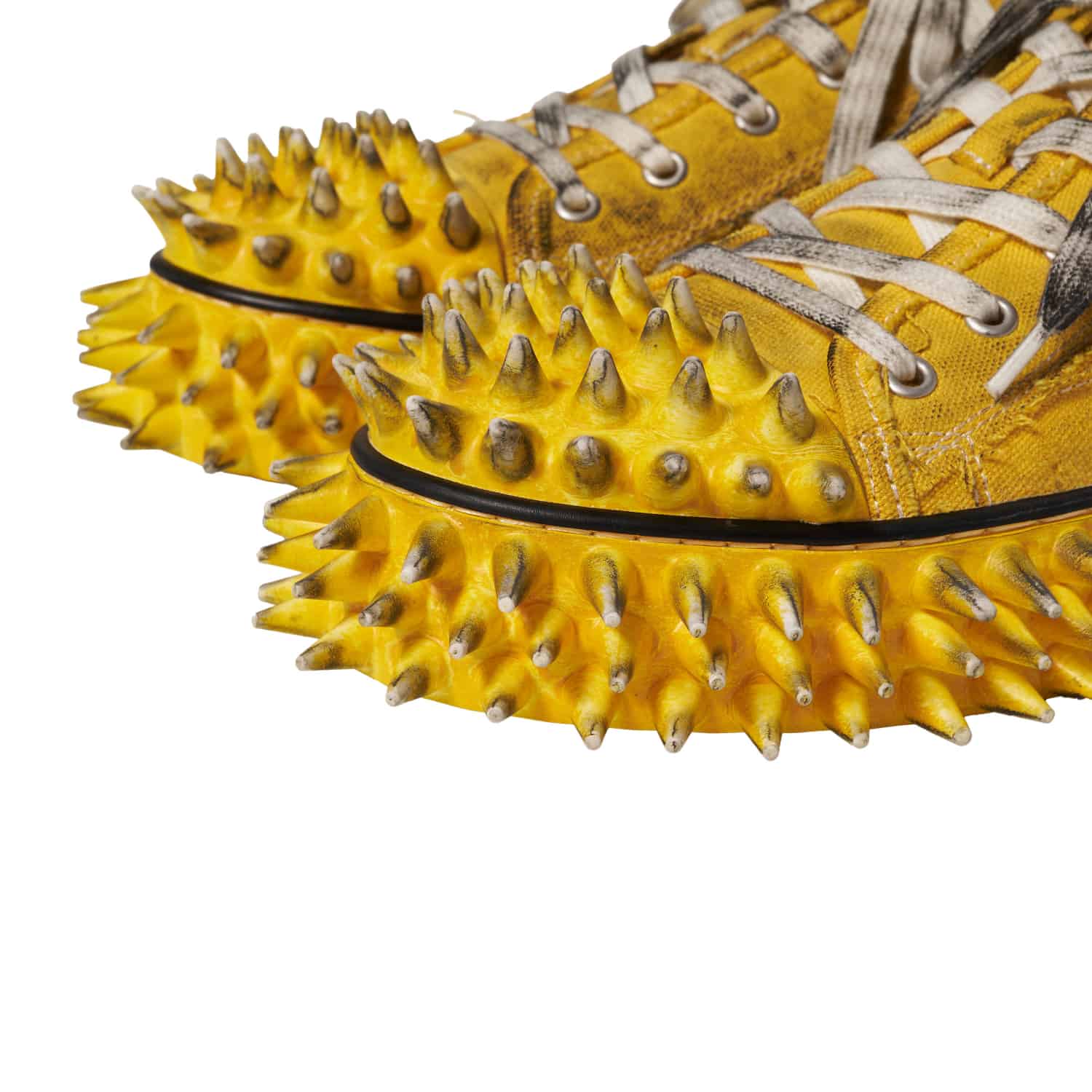 【先行予約 12月13日発売】doublet 26ss "DIRTY SPIKE TOE CAP CANVAS SNEAKER" Yellow Yellow 25H