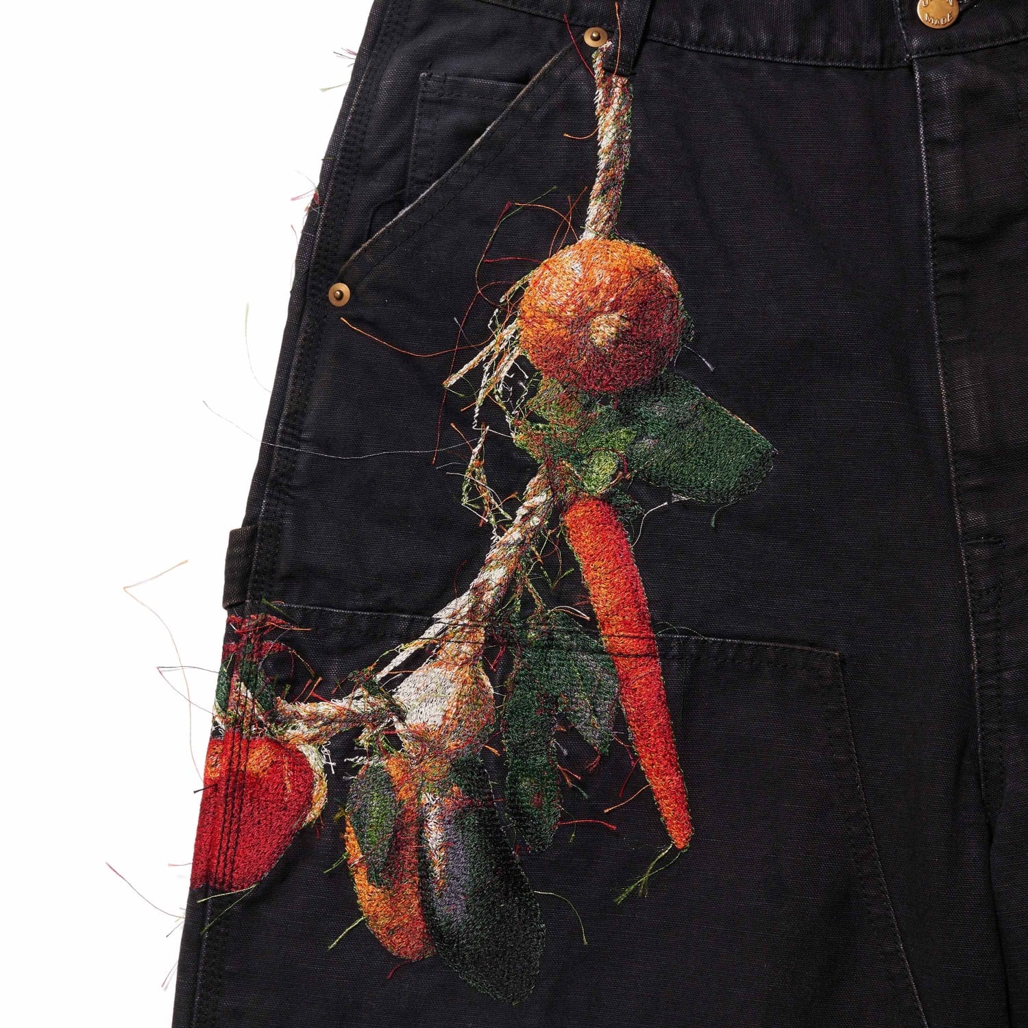doublet 26ss "VEGETABLE EMBROIDERY CUT-OFF PANTS" Black Black S