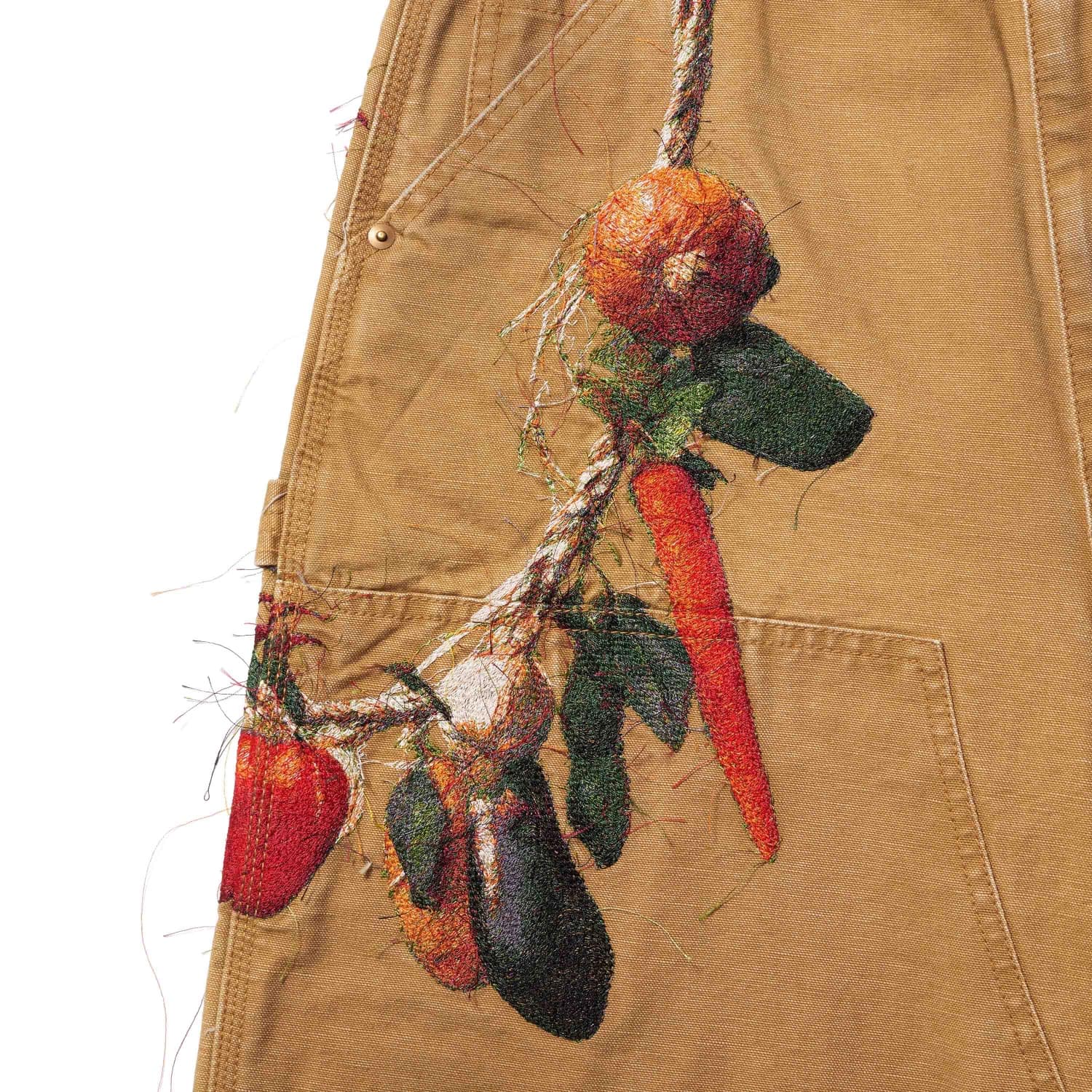 doublet 26ss "VEGETABLE EMBROIDERY CUT-OFF PANTS" Beige Beige S