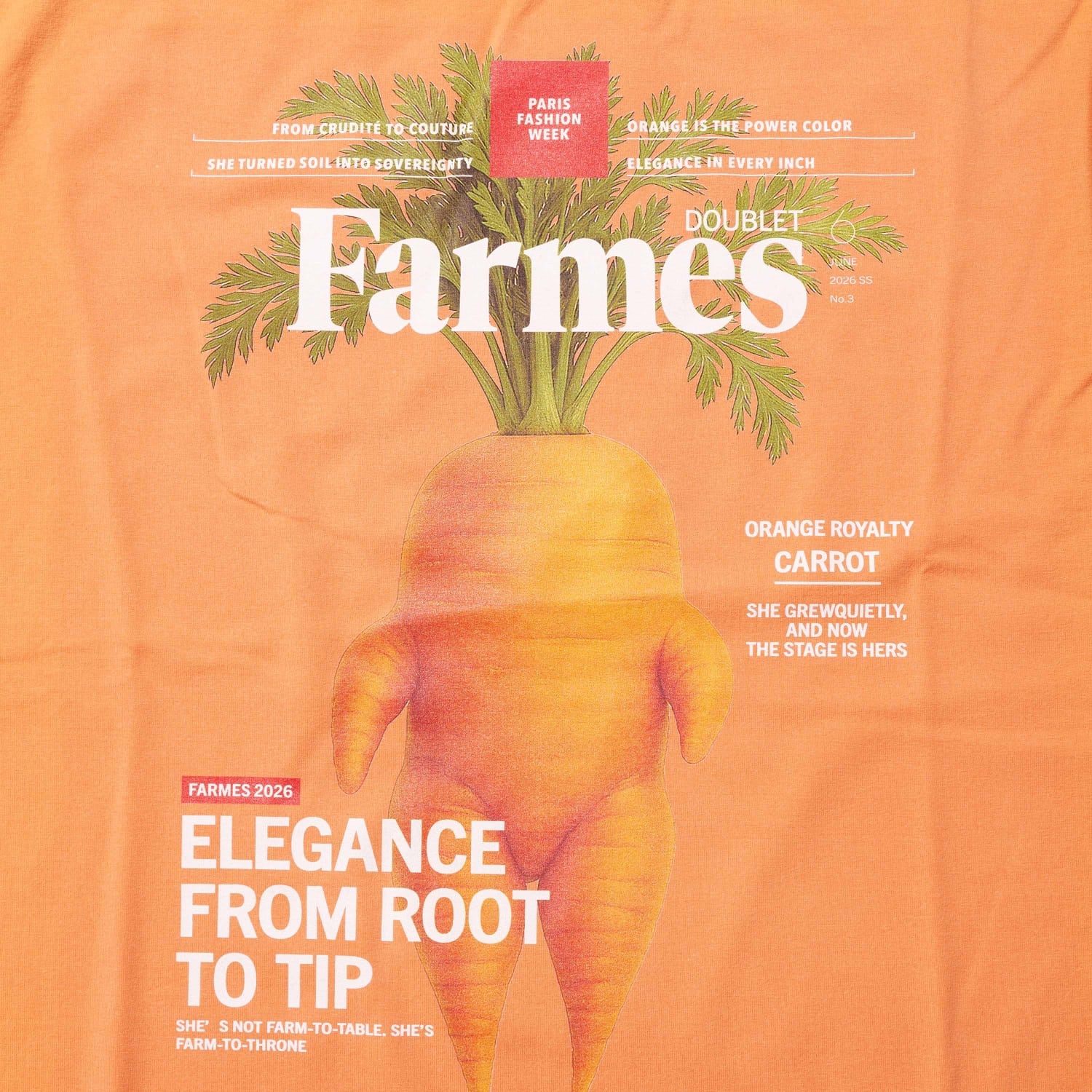 doublet 26ss "FARMES MAGAZINE COVER T-SHIRT" Orange Orange M