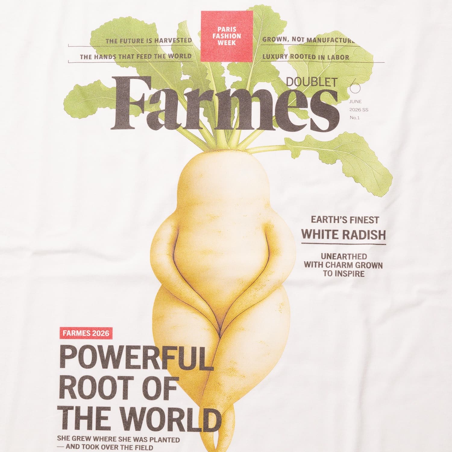 doublet 26ss "FARMES MAGAZINE COVER T-SHIRT" White White M