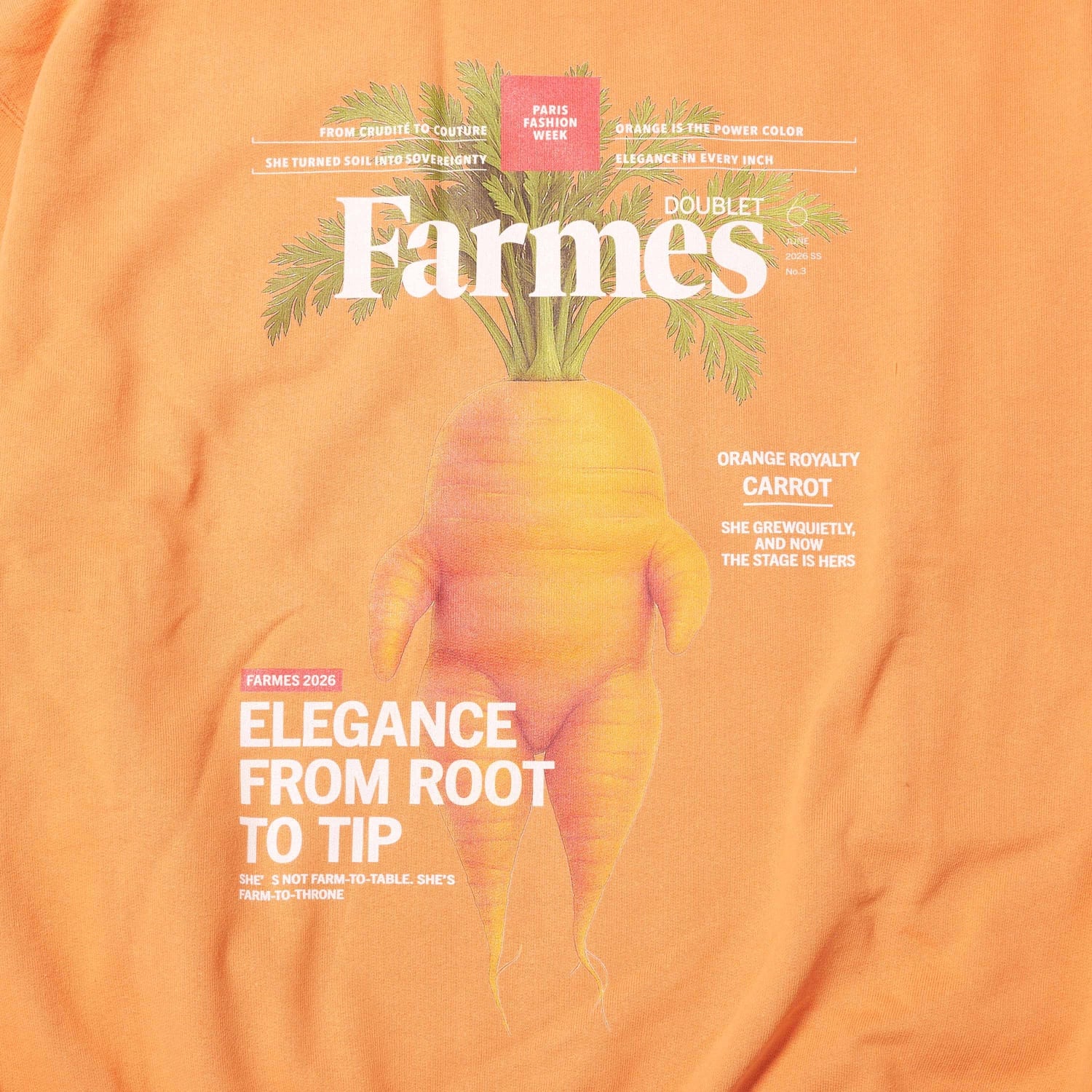 doublet 26ss "FARMES MAGAZINE COVER SWEAT SHIRT" Orange Orange M