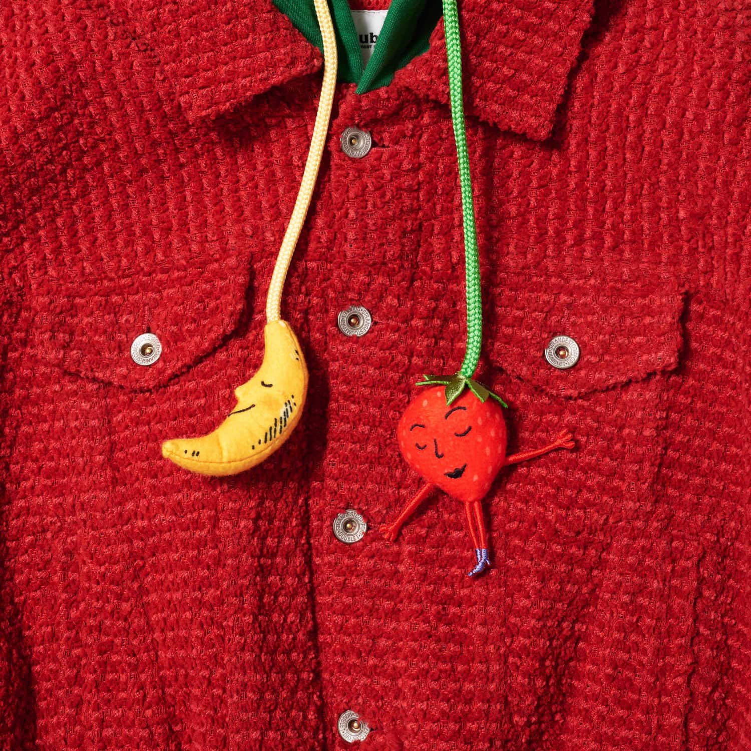 doublet 26ss "PUFFED STRAWBERRY TRUCKER JACKET" Red Red M