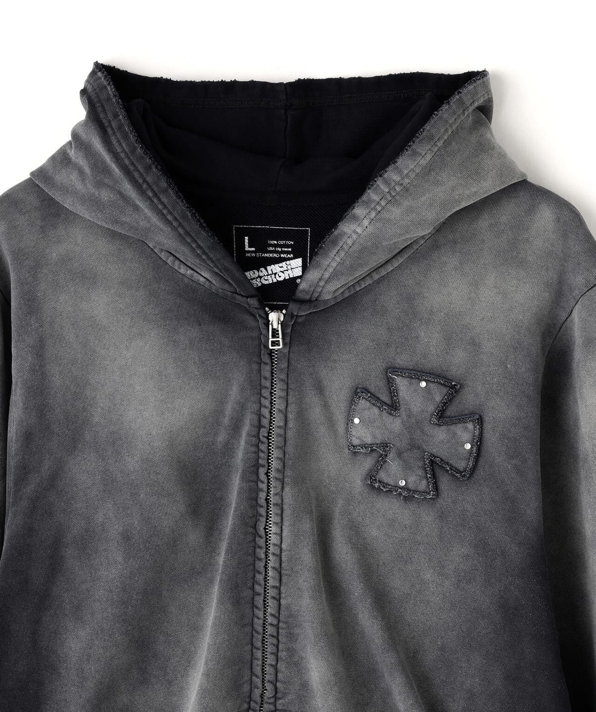 Danke Schon 26ss "Spray Pigment Sweat Zip Hoodie Iron" Black M