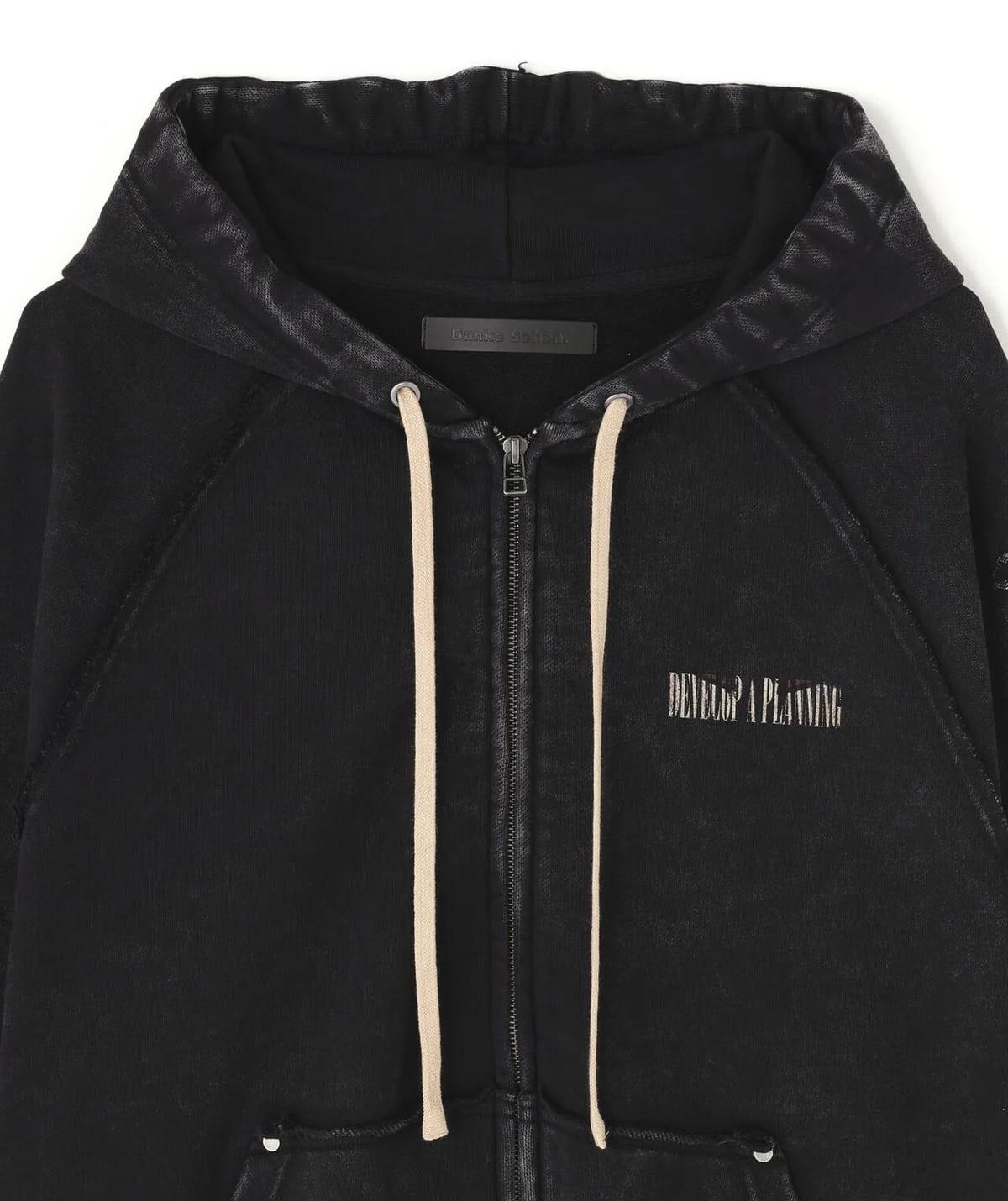 Danke Schon 26ss "490 Chemical Zip Hoodie Ironcross" Black M