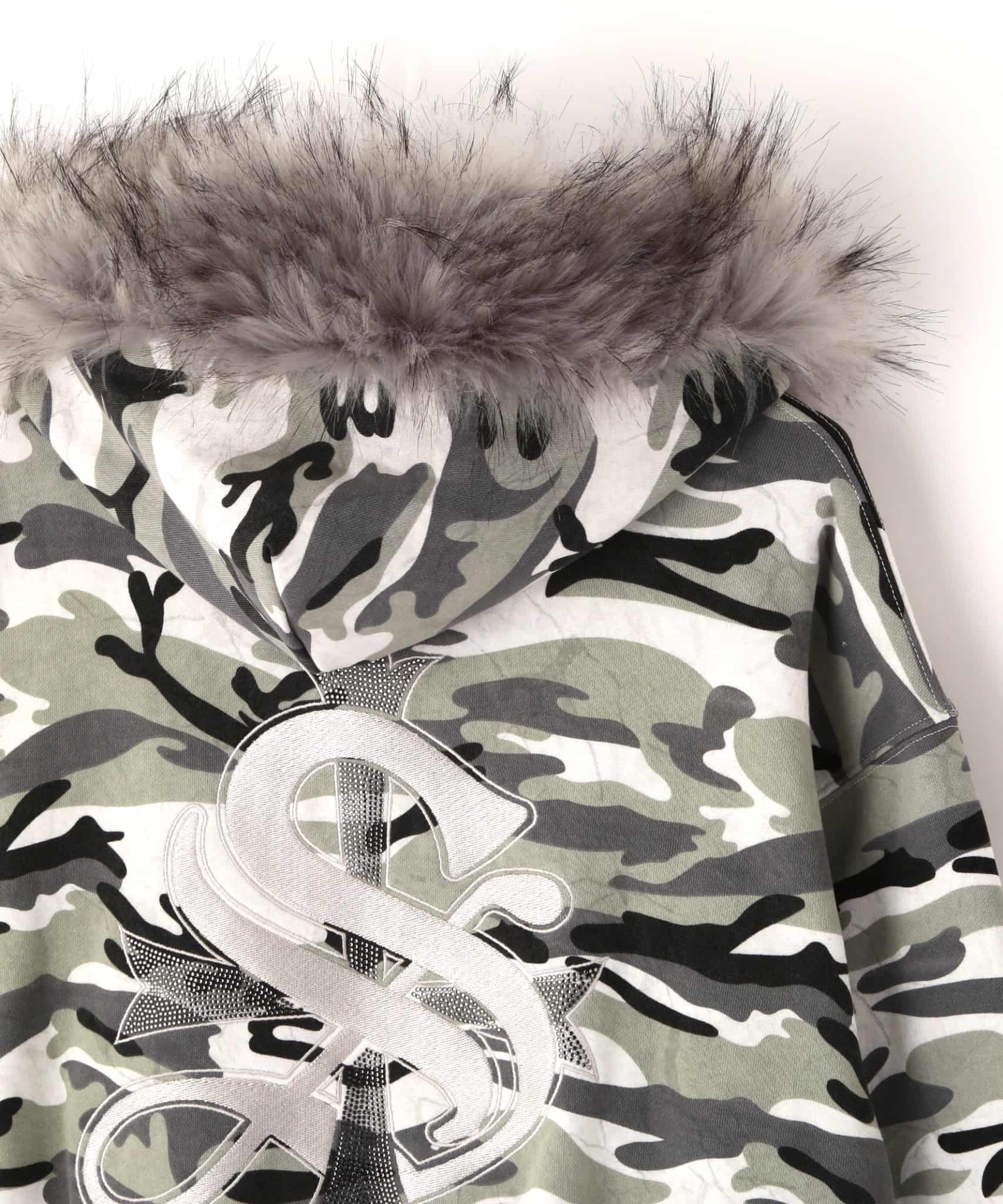 【先行予約 1月24日発売】SUPPLIER 26ss "Exclusive Faux Fur Cross Hoodie" Grey Camo Grey Camo M