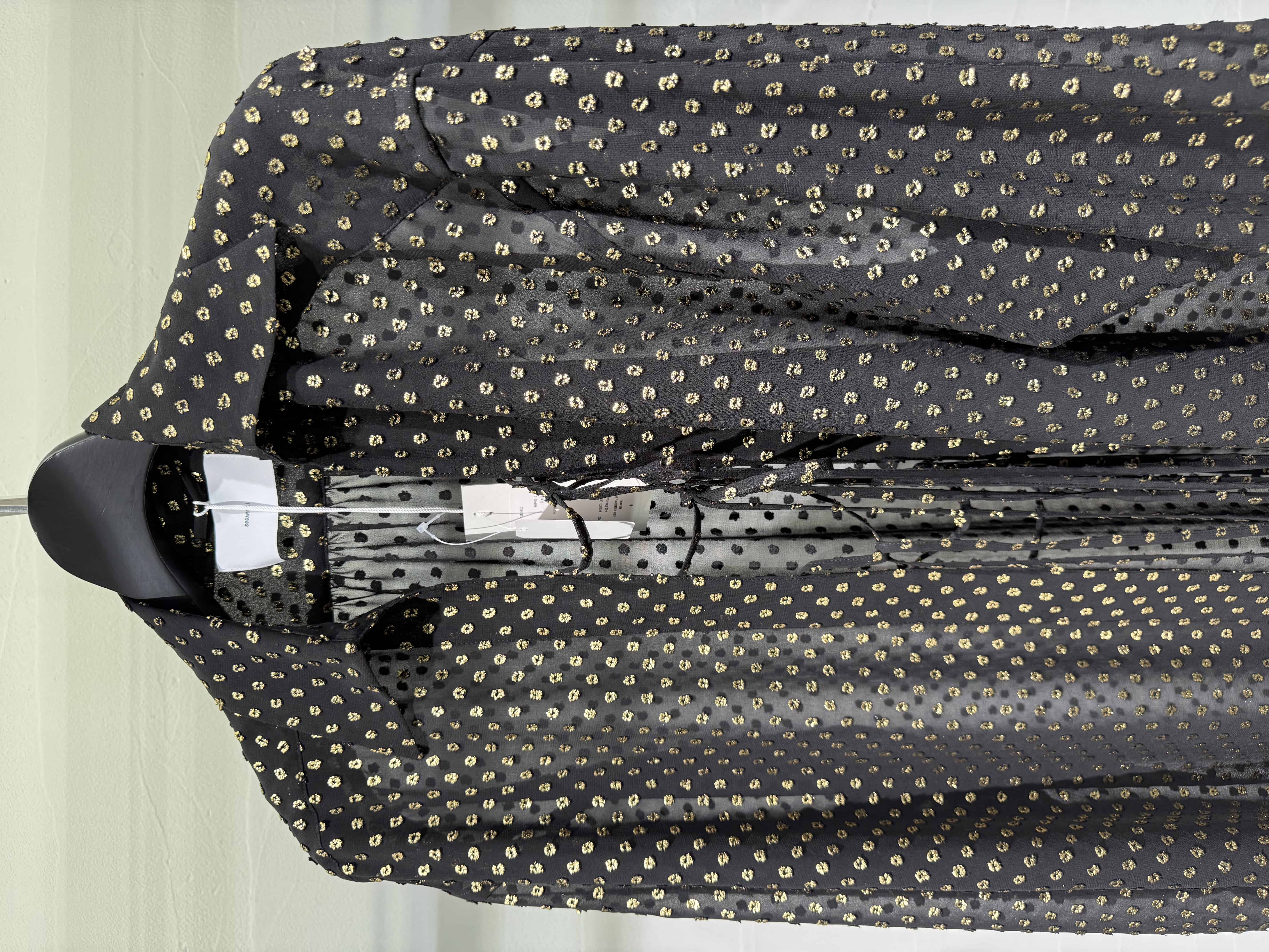 SUGARHILL 26ss "Twinkle Sheer String Shirt" Black Black 2