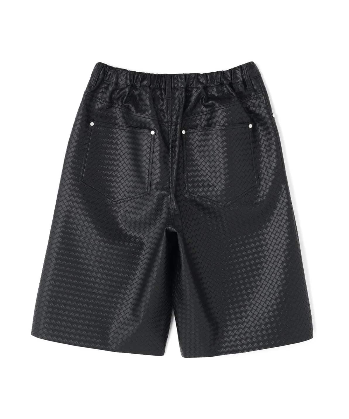 Danke Schon 26ss "Woven Faux Leather Shorts" Black Black M