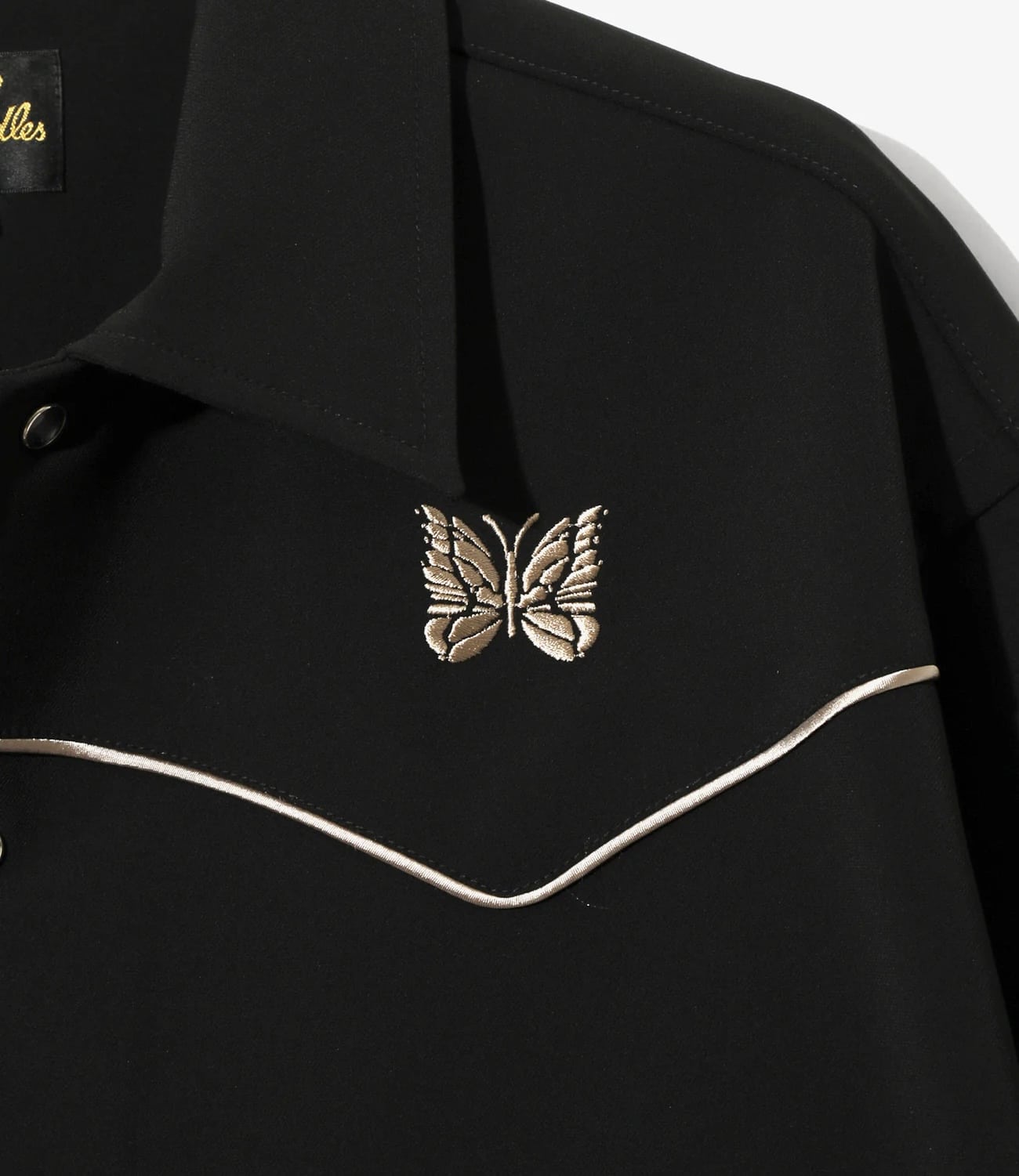Needles 26ss "Piping Cowboy Jacket - Poly Double Cloth" Black Black S
