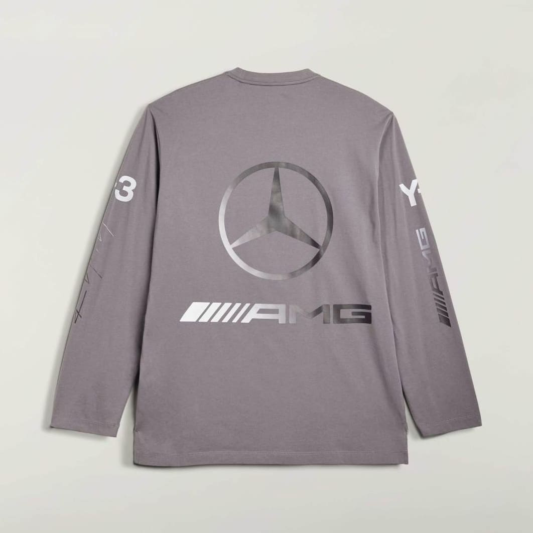 Y-3 MERCEDES - AMG PETRONAS FORMULA 1 TEAM 26ss "Chaos Logo L/S Tee" Granite Granite S