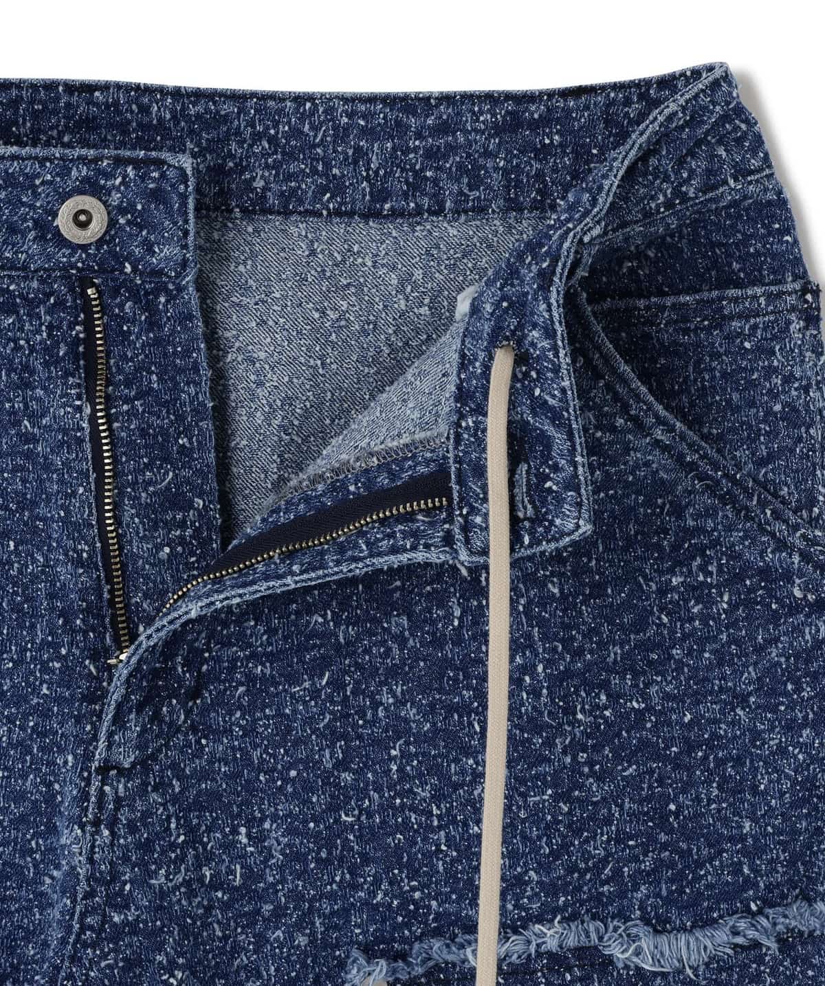 Danke Schon 26ss "Needlepunch Denim W-Knee Pants" Blue Blue S