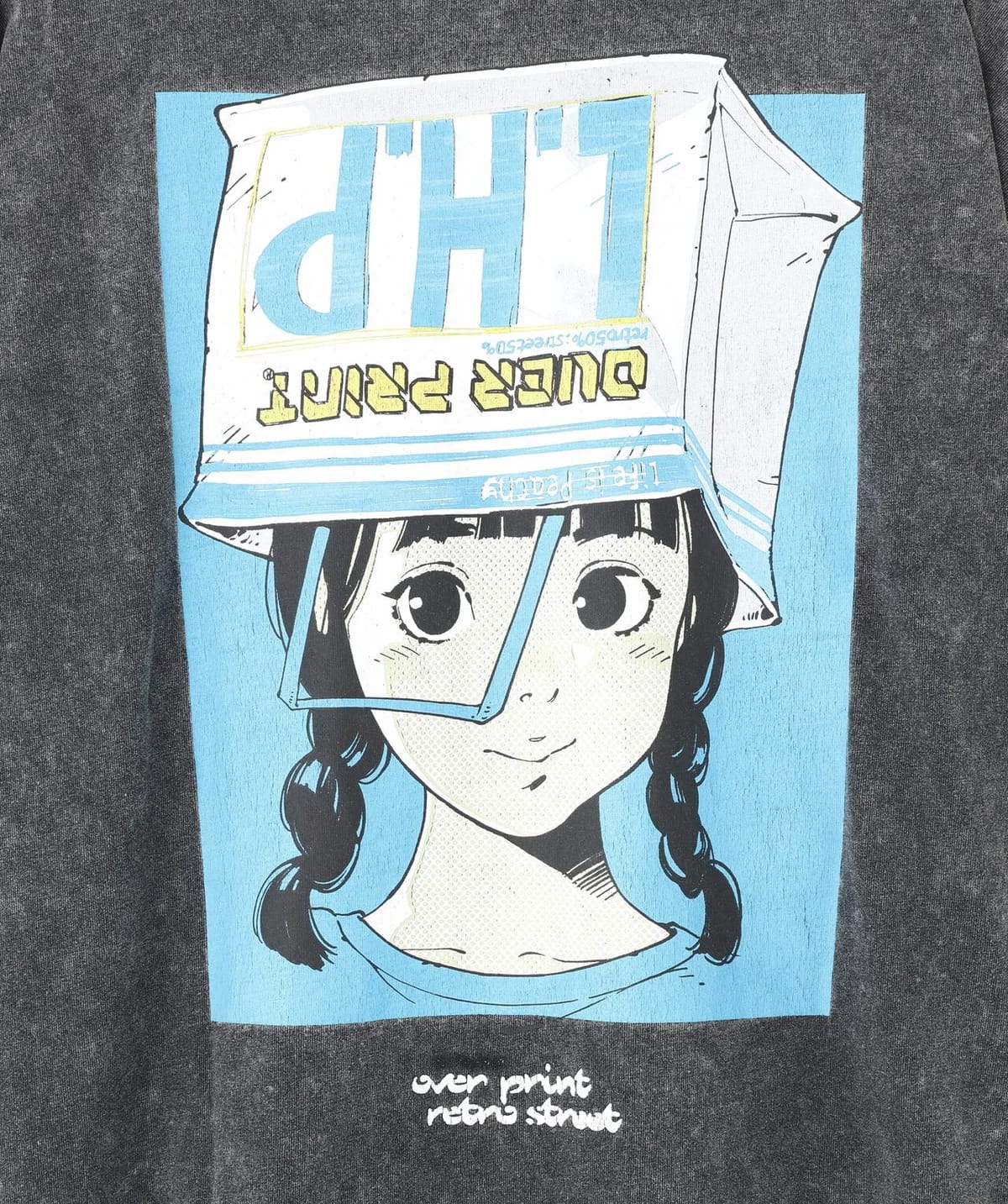 overprint 26ss "Exclusive Pigment Shopper Tee" Charcoal S