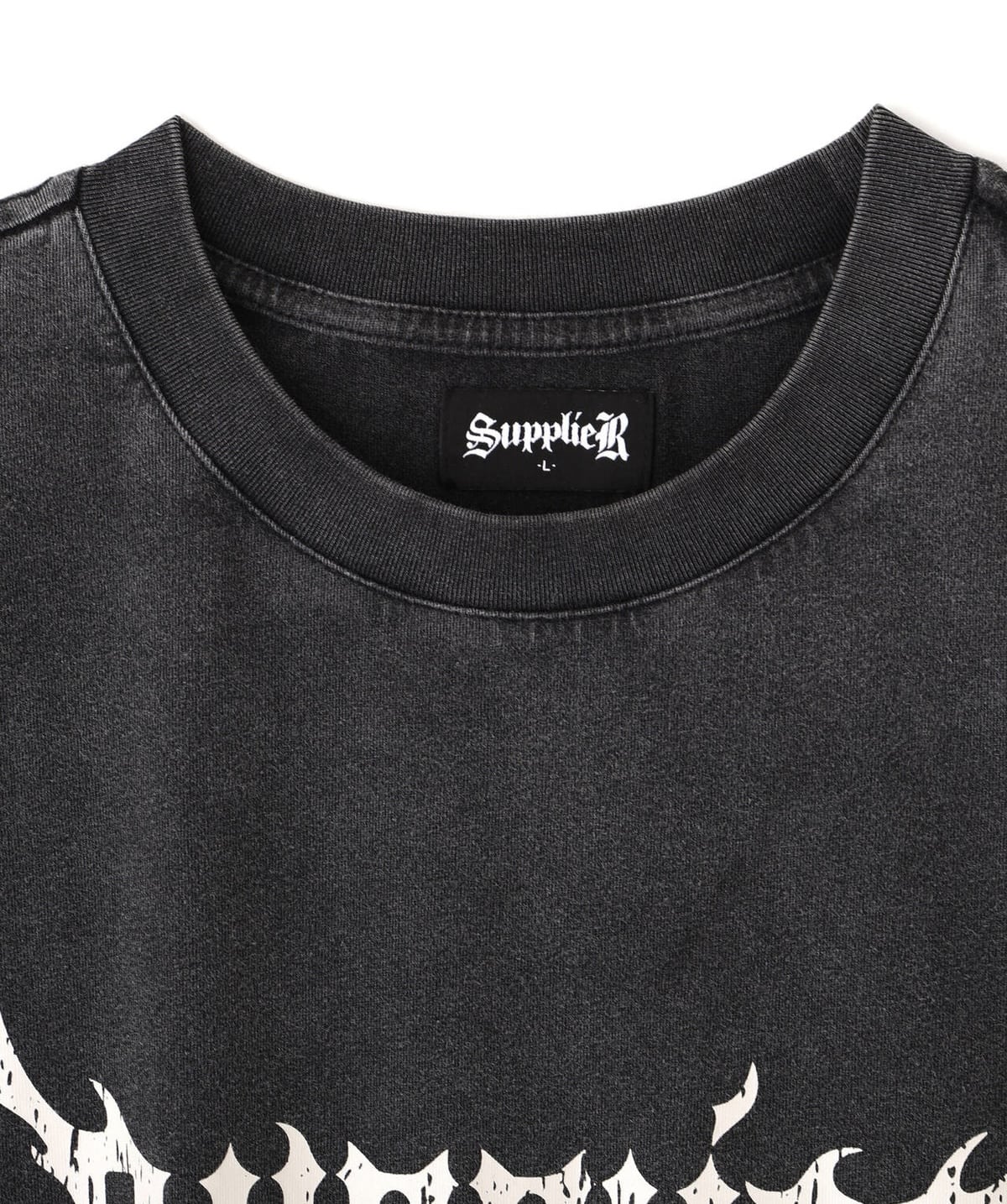 SUPPLIER 26ss "Exclusive Rhinestone Fire Bones Tee" Black Black M