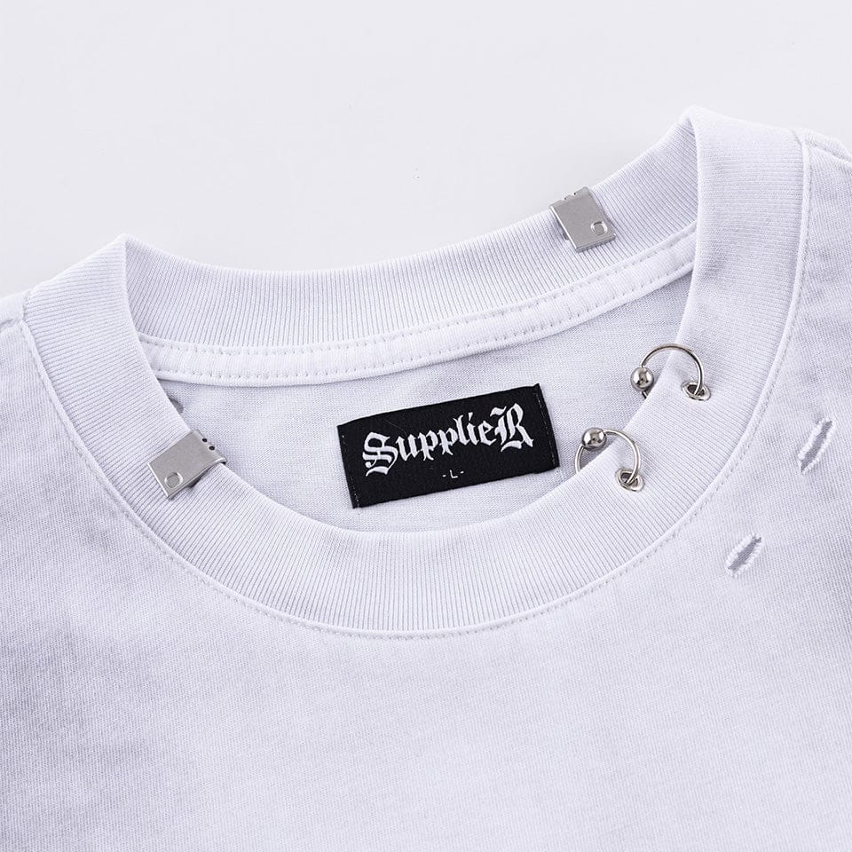 SUPPLIER 26ss "Distressed Pierced Tee V2" White White M