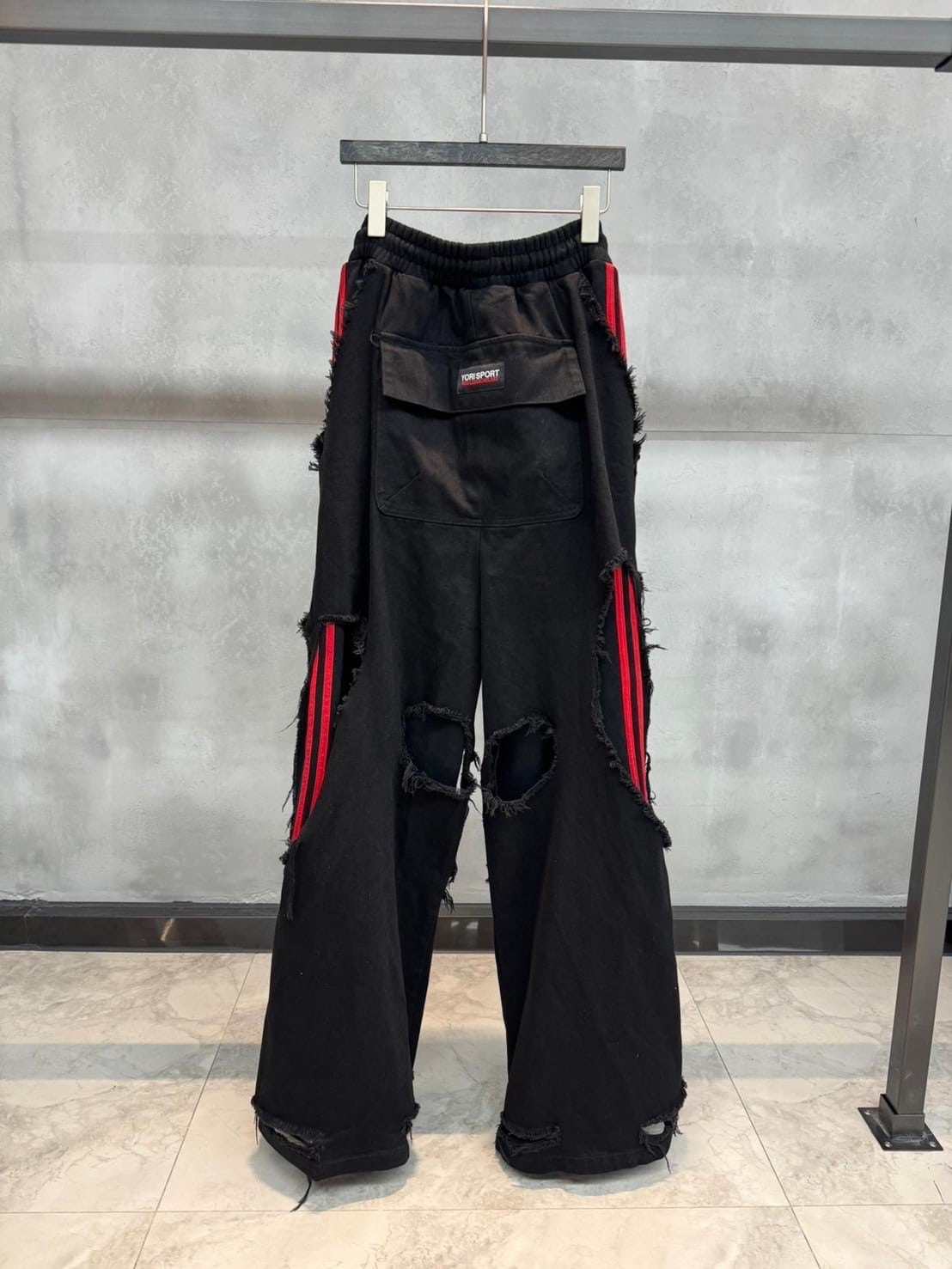 【先行予約 5月中旬発売予定】RECKLESSSCHOLARS × YORI 26ss "Damage Pants" Black S