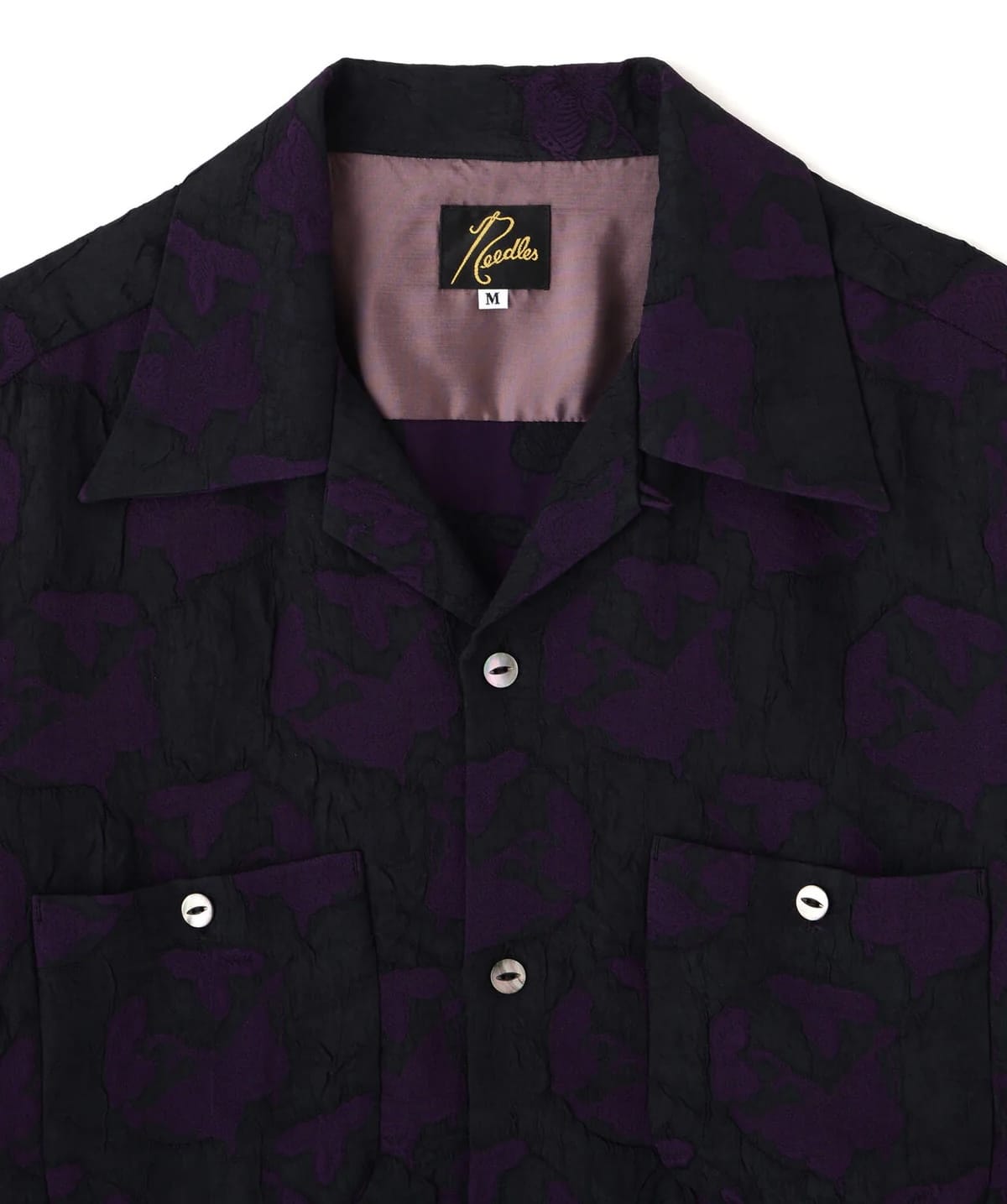 hype golf needles 蝶プリント 半袖シャツ 黒 Needles 26aw 
