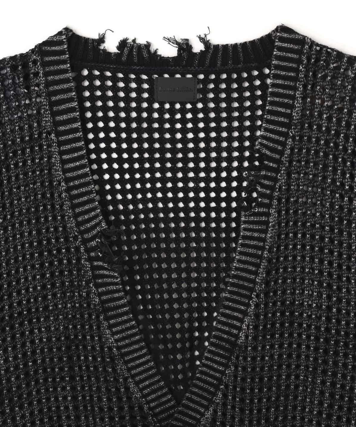 Danke Schon 26ss "Pigment Damage Mesh Cardigan" Black M