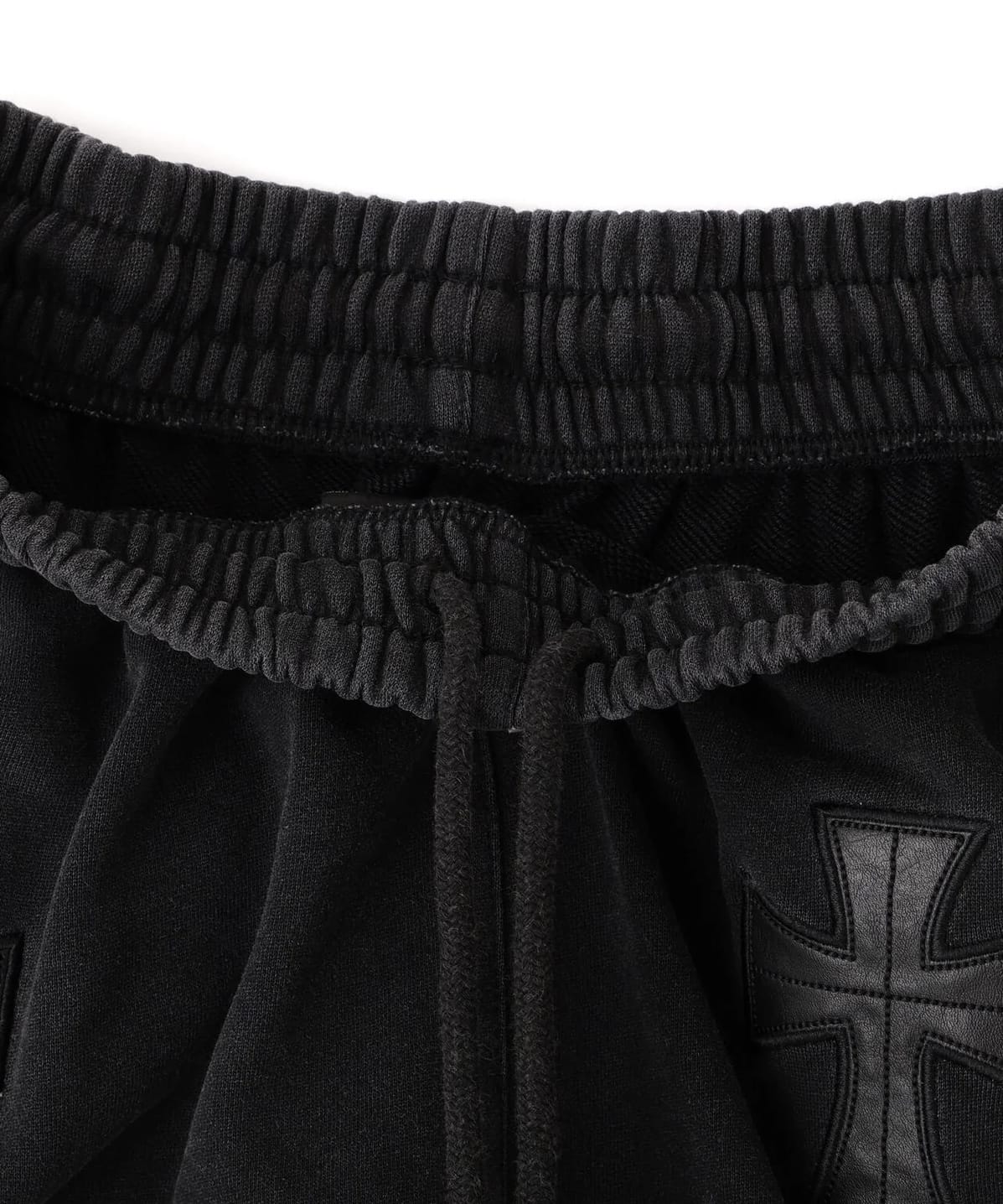 UNKNOWN LONDON 26aw "Exclusive Leather Cross Buggy Shorts" Black Black S