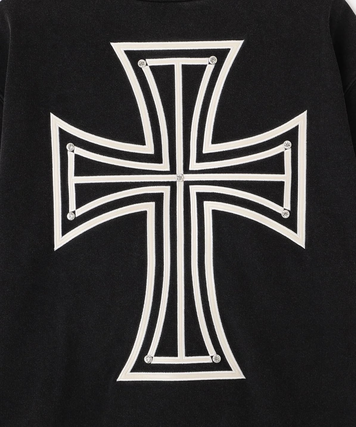 UNKNOWN LONDON 26aw "Exclusive Leather Cross Tee" White White S
